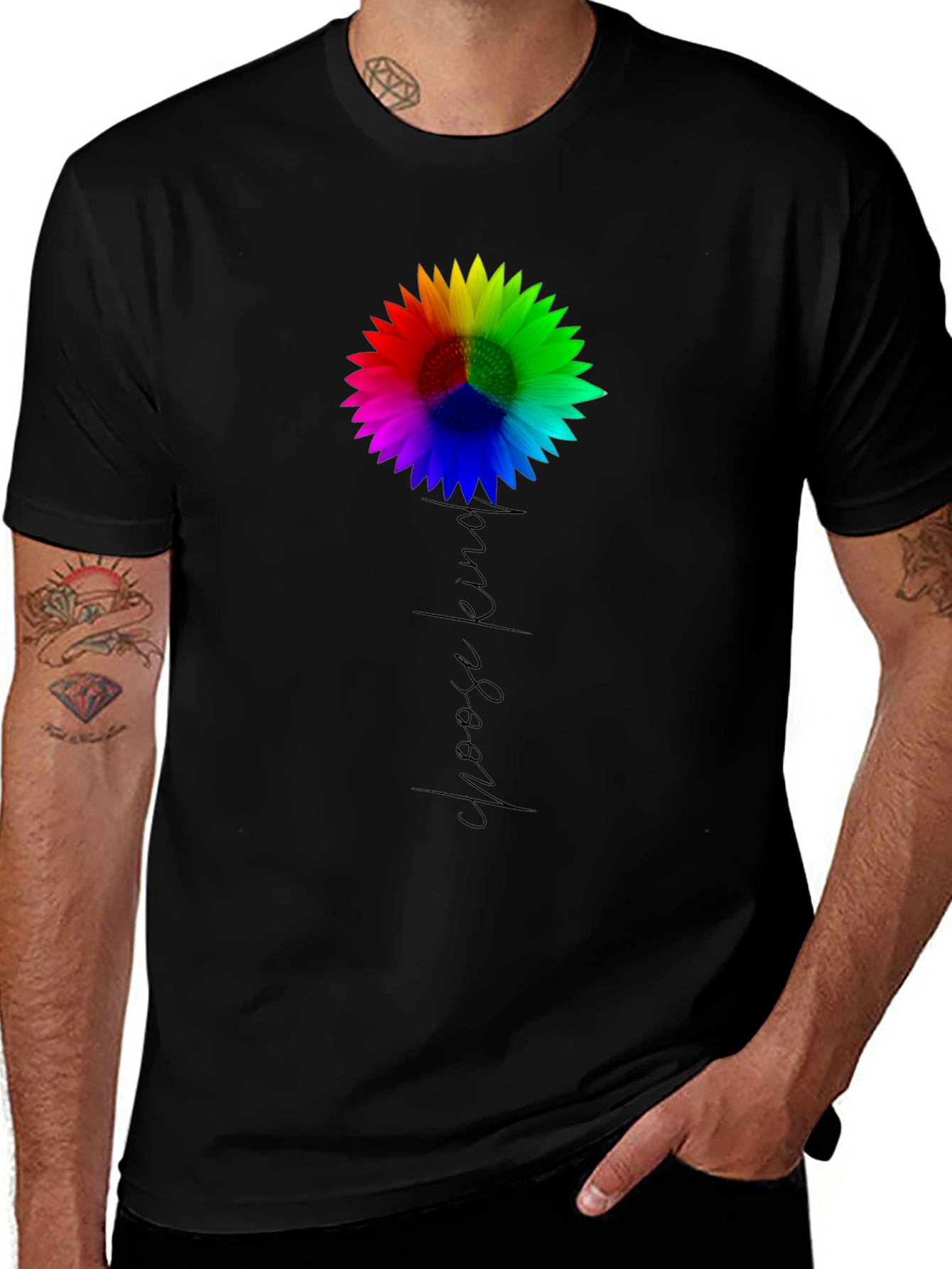 Choose Kind Sunflower Tee - Black
