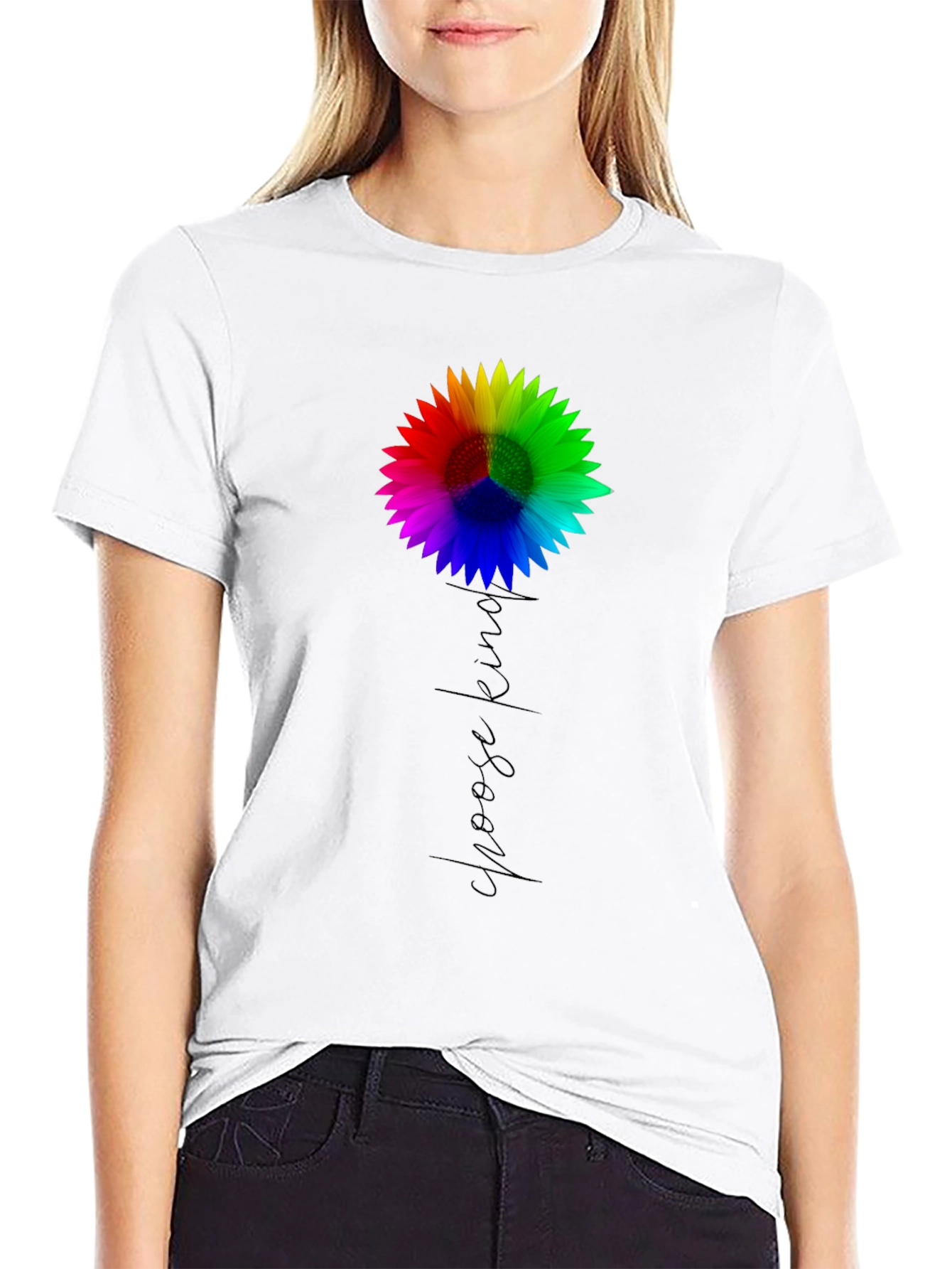Choose Kind Sunflower Tee - Black