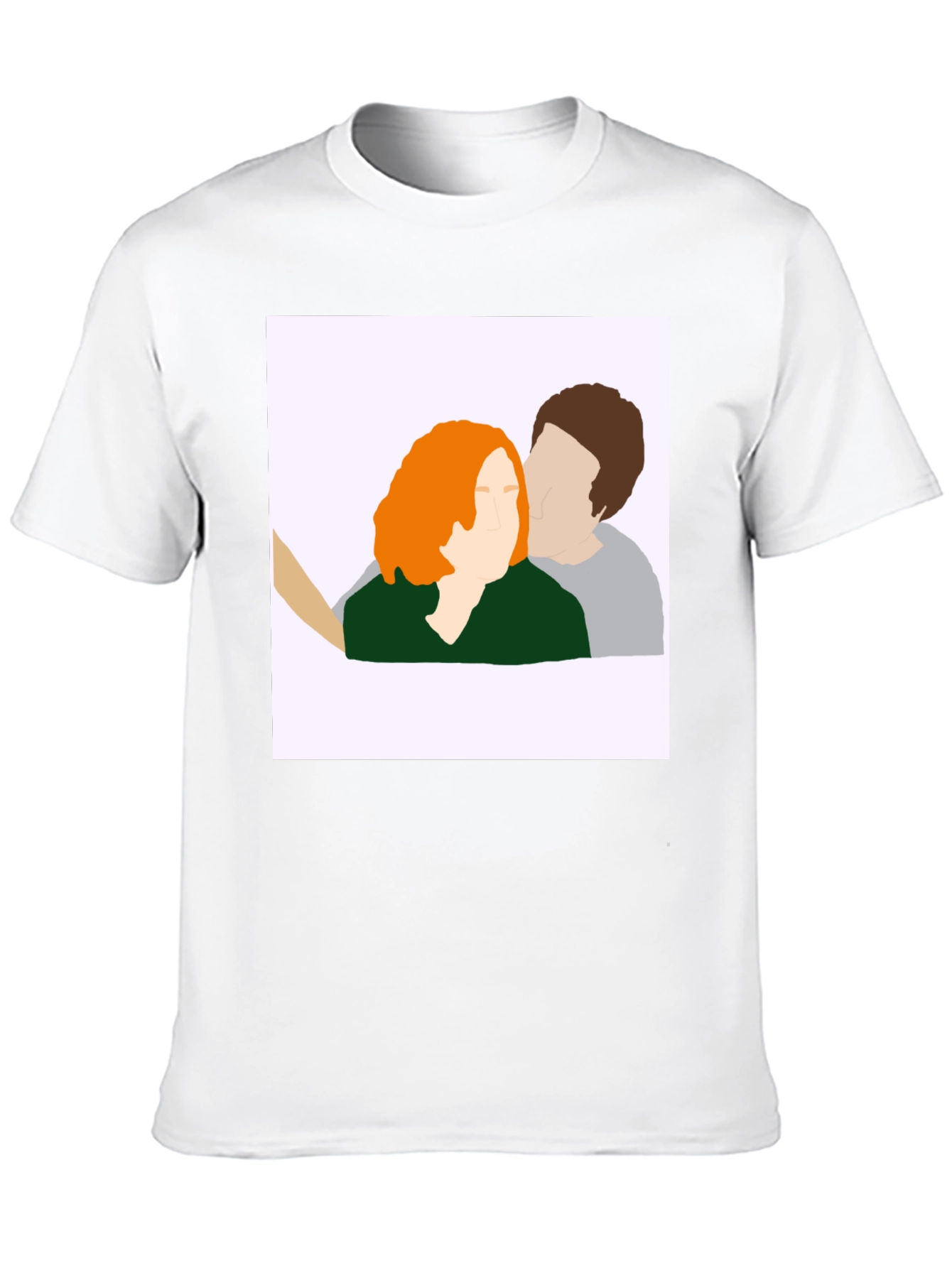 Abstract Couple Portrait Graphic Tee - Black