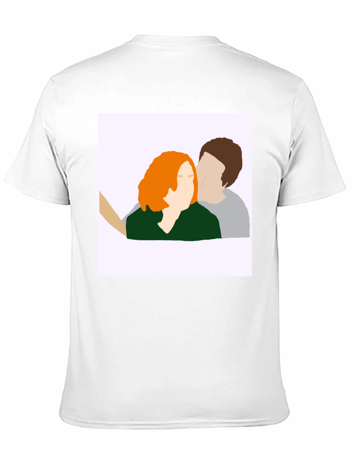 Abstract Couple Portrait Graphic Tee - Black