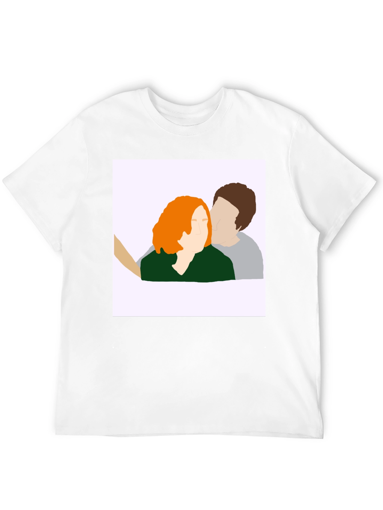Abstract Couple Portrait Graphic Tee - Black