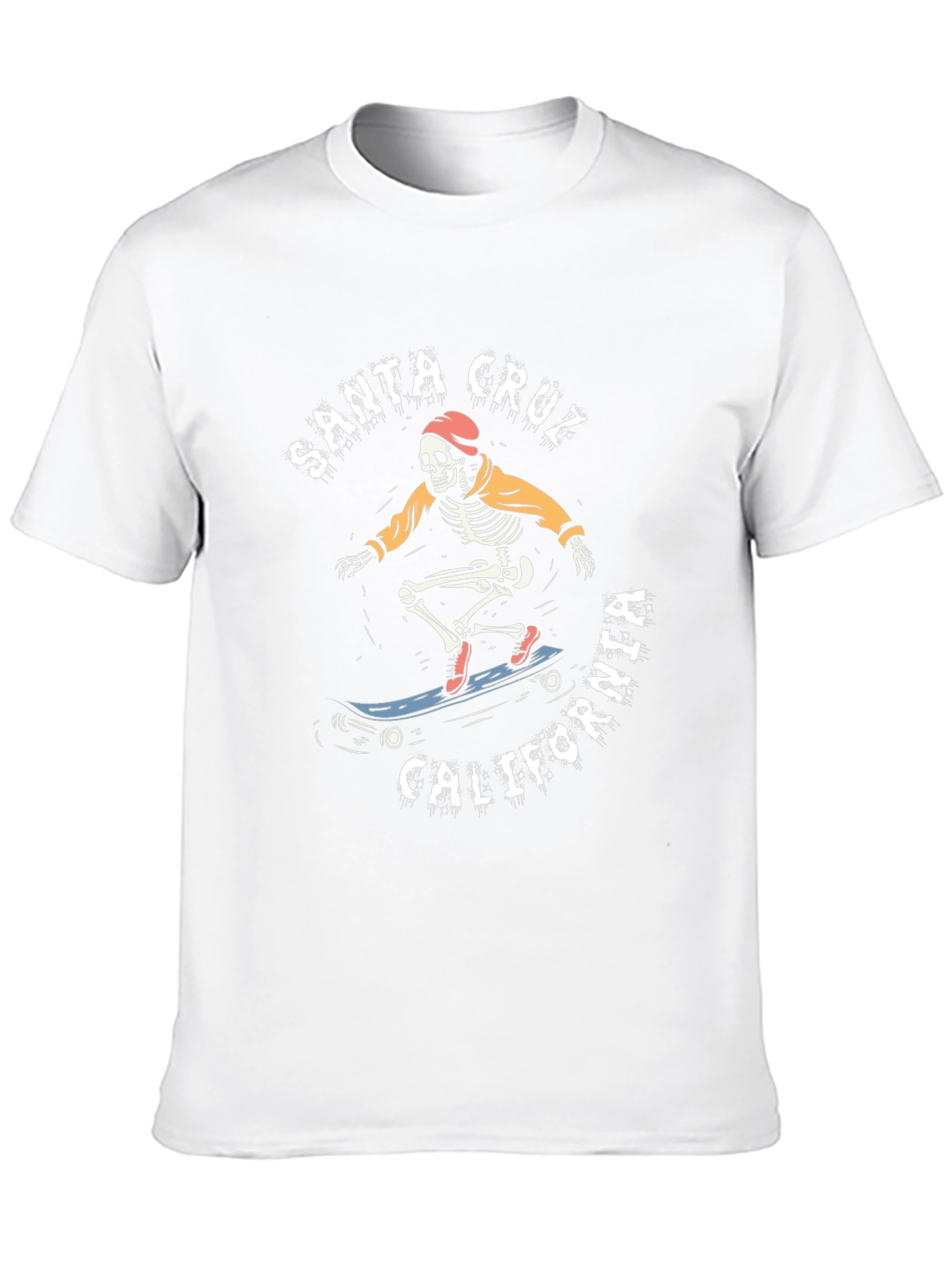 Santa Cruz California Skateboard Skeleton T-Shirt
