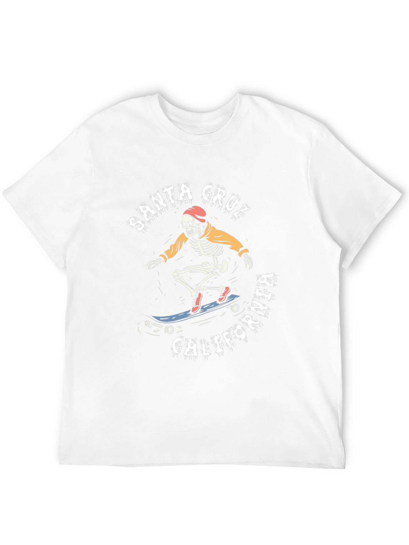 Santa Cruz California Skateboard Skeleton T-Shirt