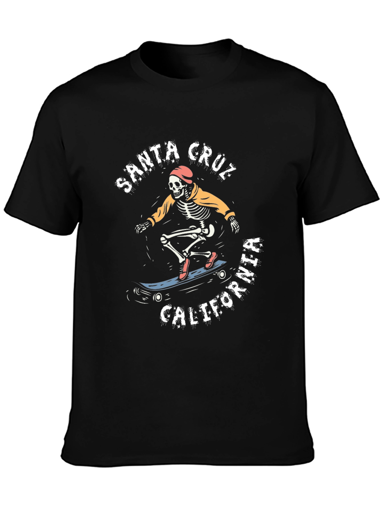 Santa Cruz California Skateboard Skeleton T-Shirt