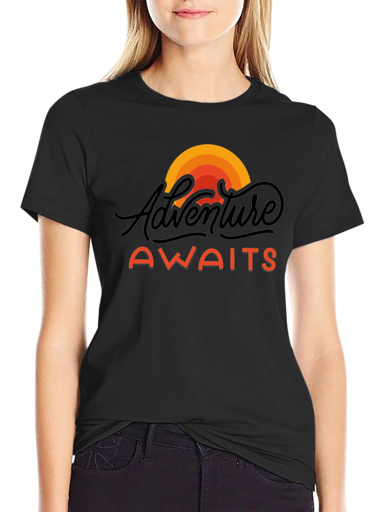 Adventure Awaits Graphic Tee - Black Unisex T-Shirt