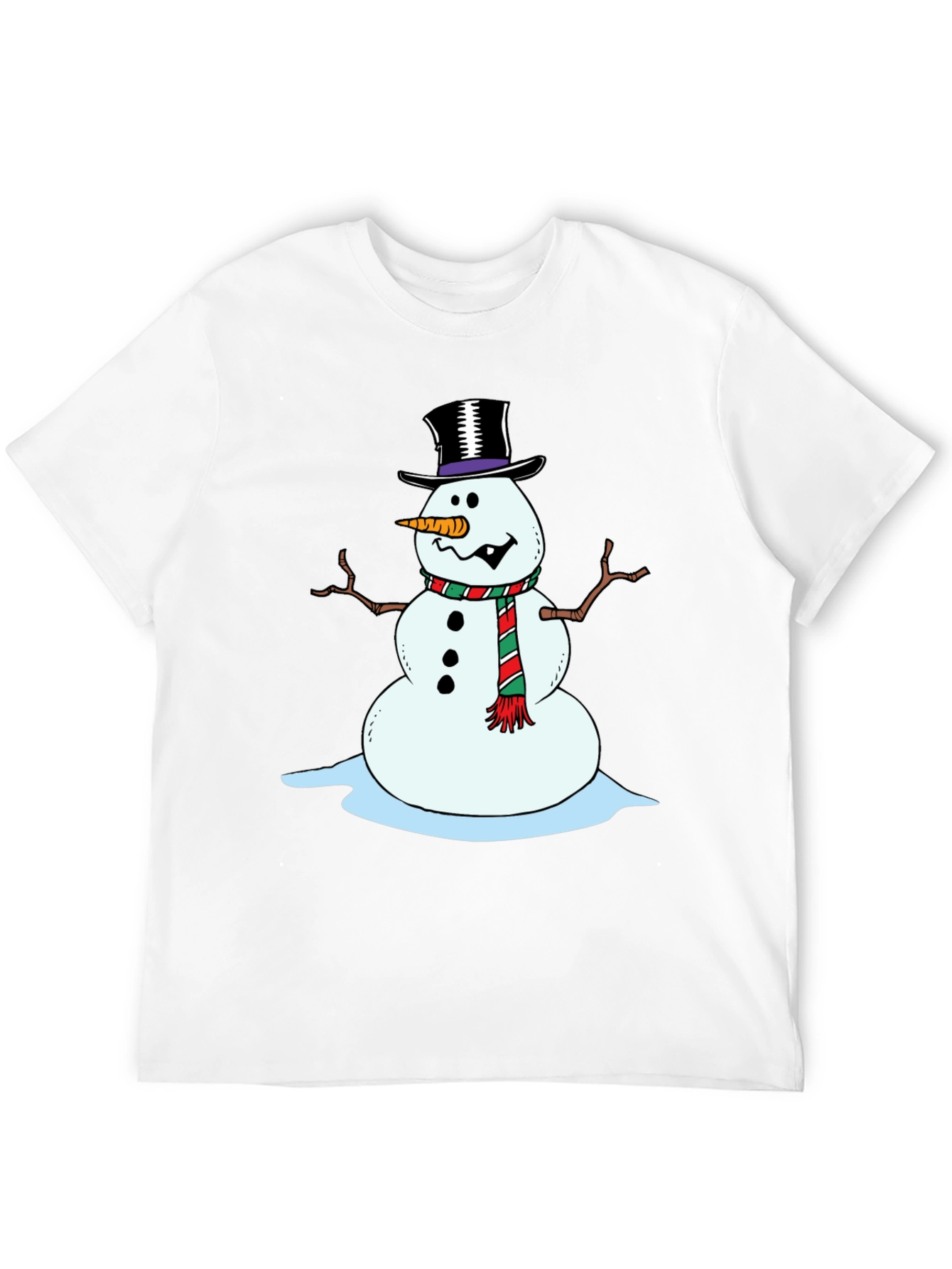 Festive Snowman Graphic Tee - Holiday Cheer