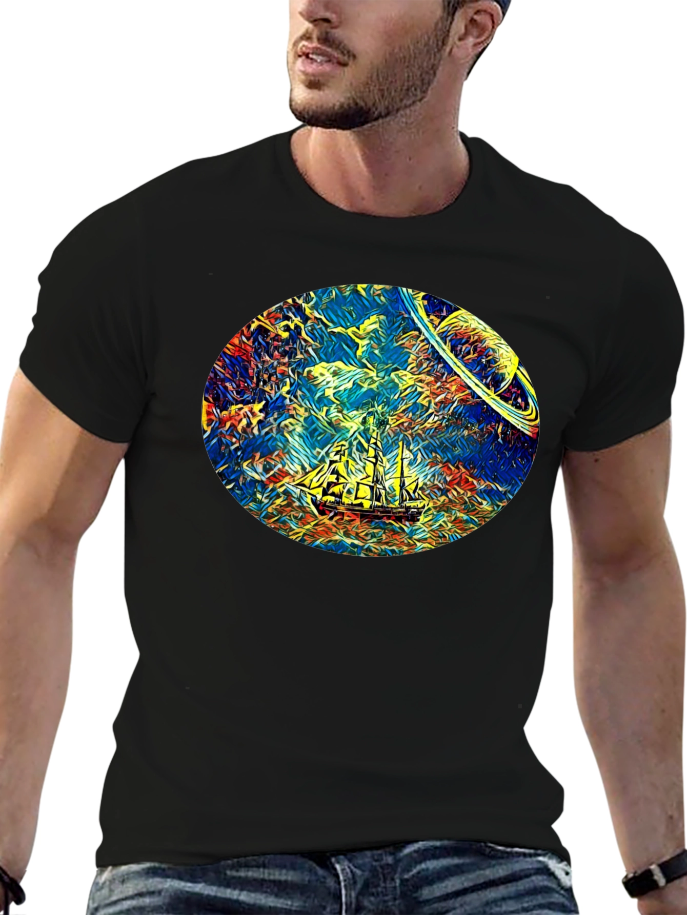 Space Sailing T-Shirt - Artistic Design