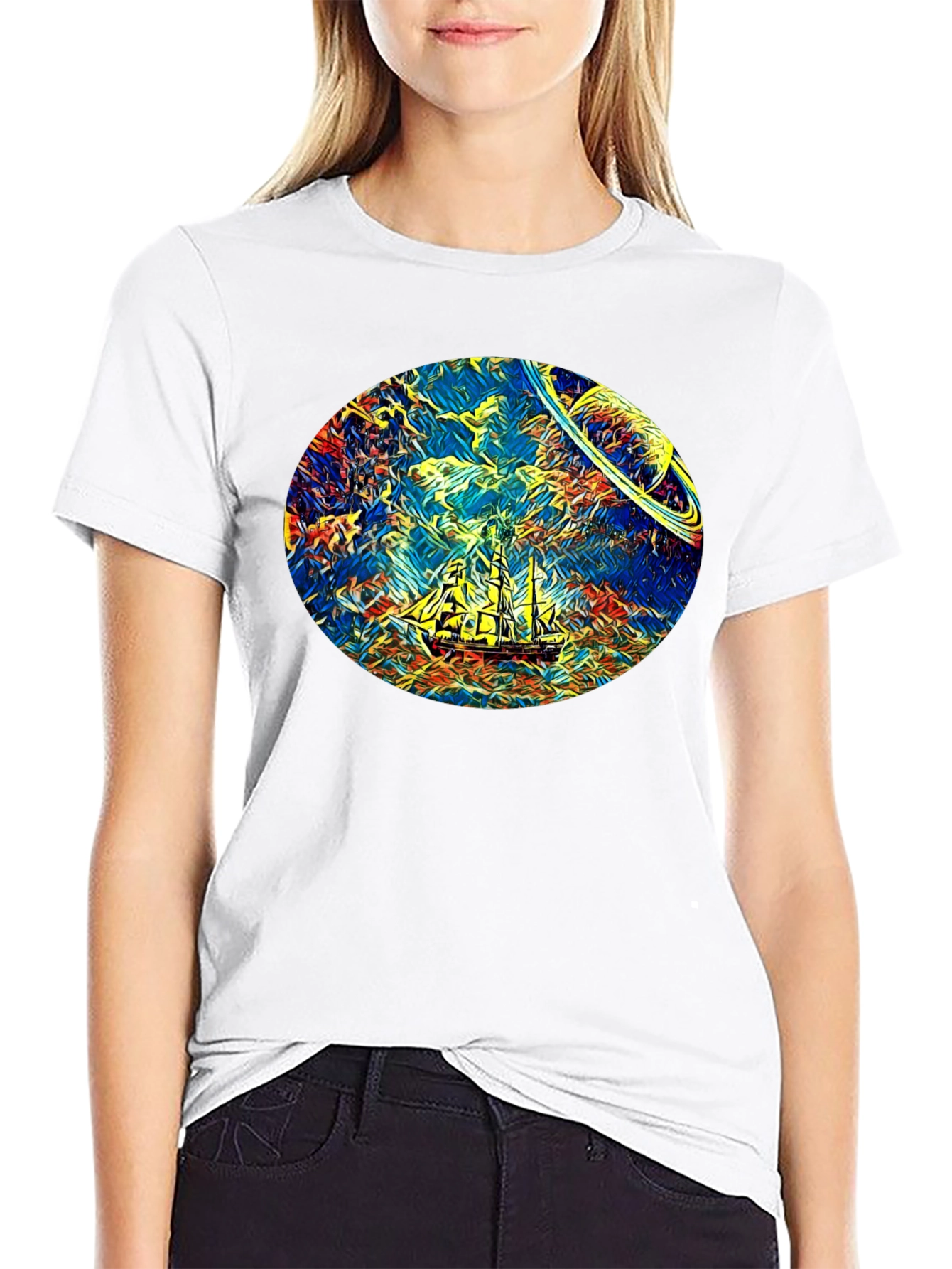 Space Sailing T-Shirt - Artistic Design