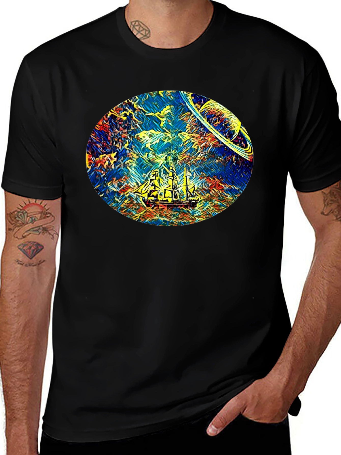 Space Sailing T-Shirt - Artistic Design
