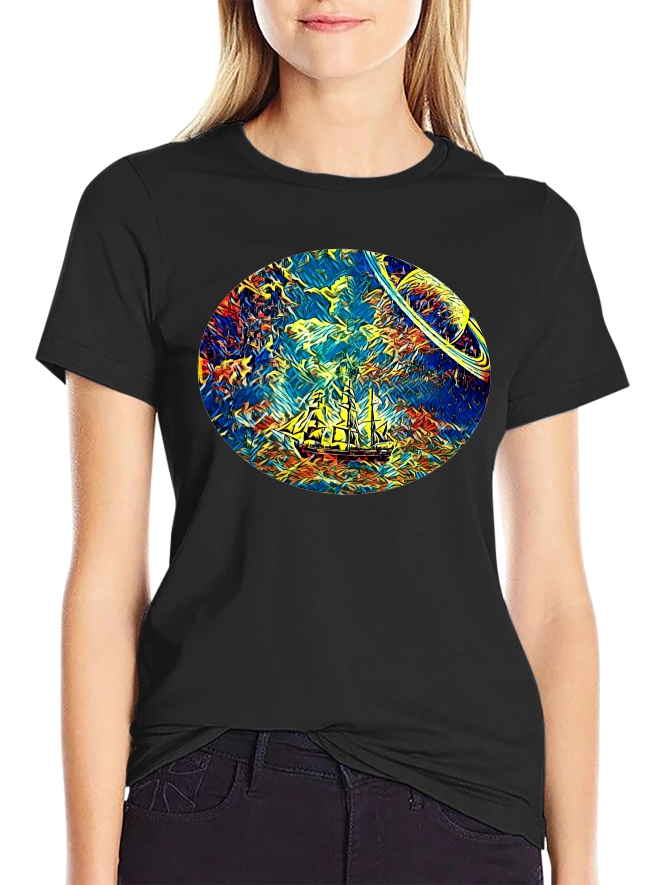 Space Sailing T-Shirt - Artistic Design