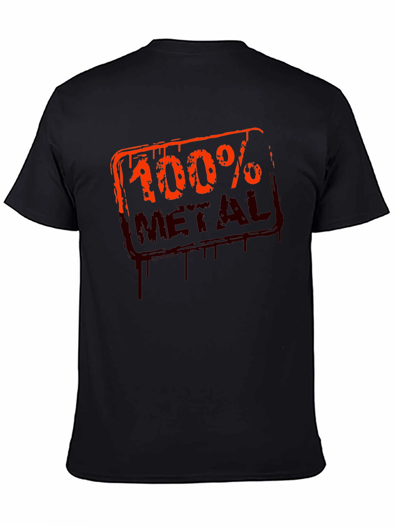 100% Metal Graphic Print Black T-Shirt