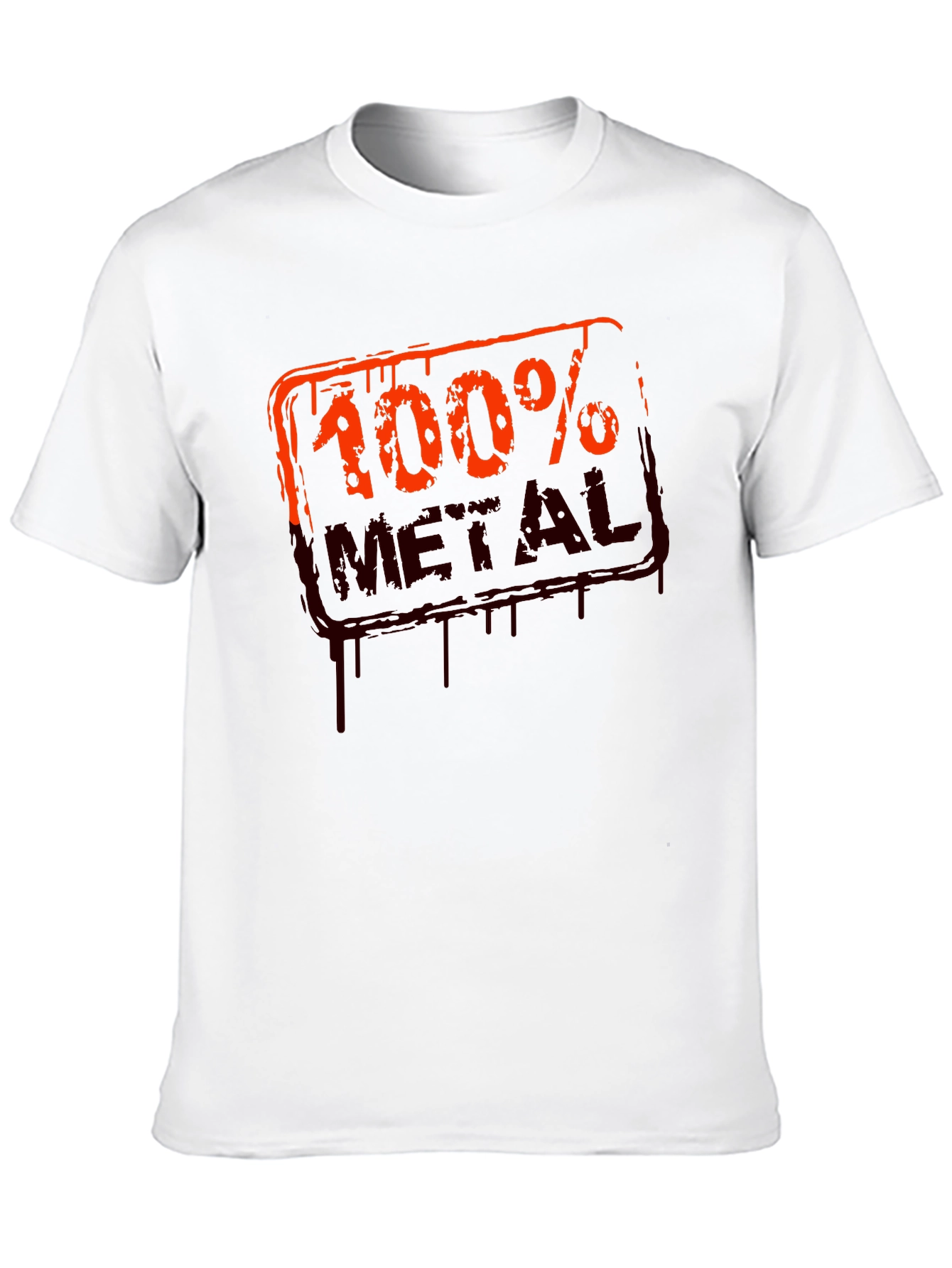 100% Metal Graphic Print Black T-Shirt