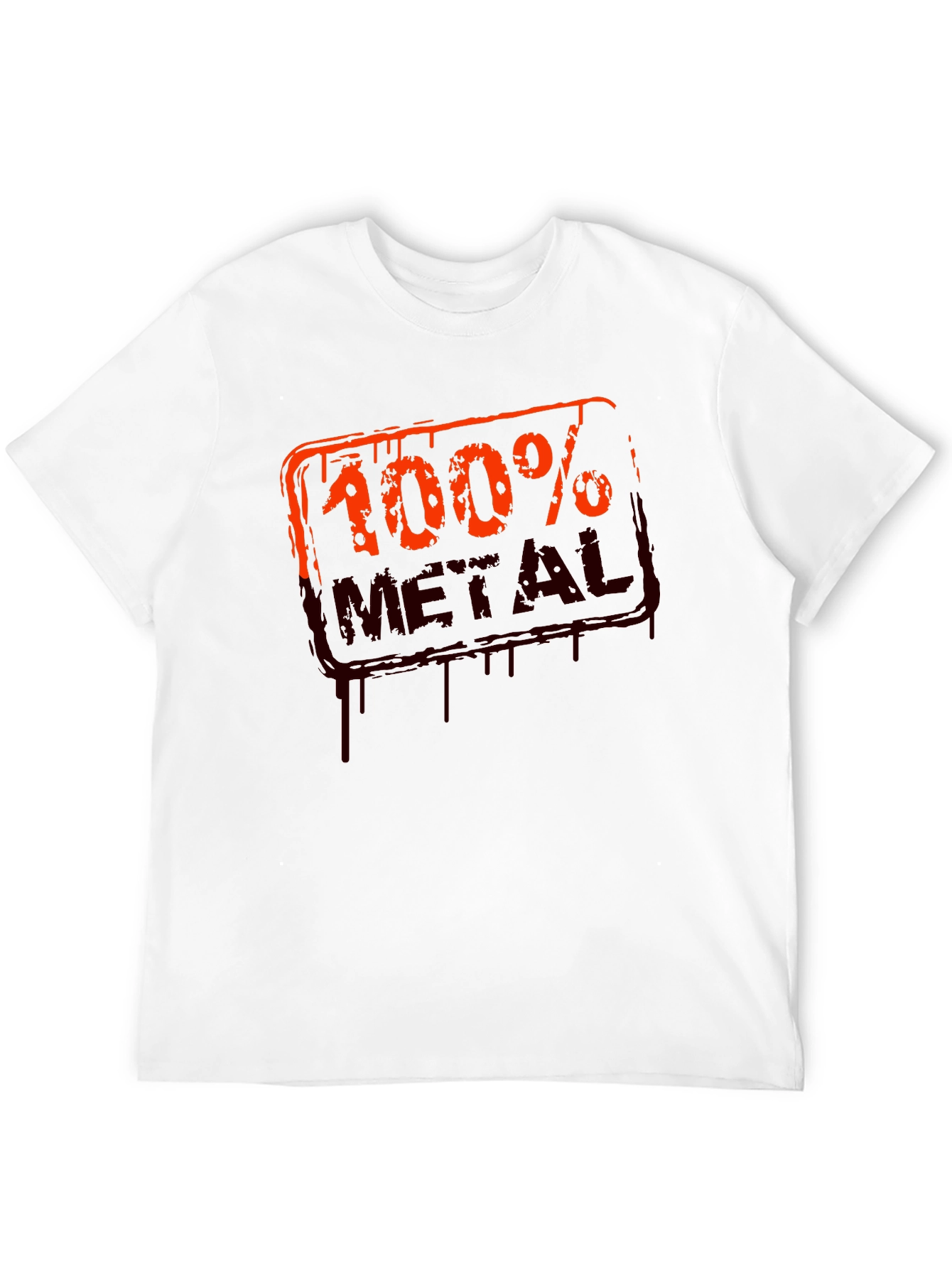 100% Metal Graphic Print Black T-Shirt