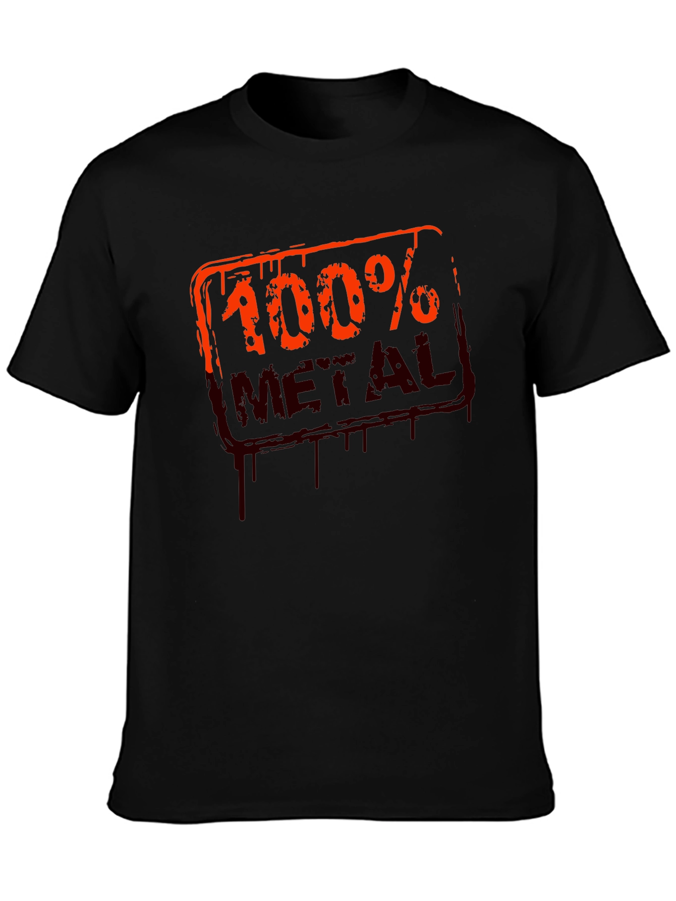 100% Metal Graphic Print Black T-Shirt