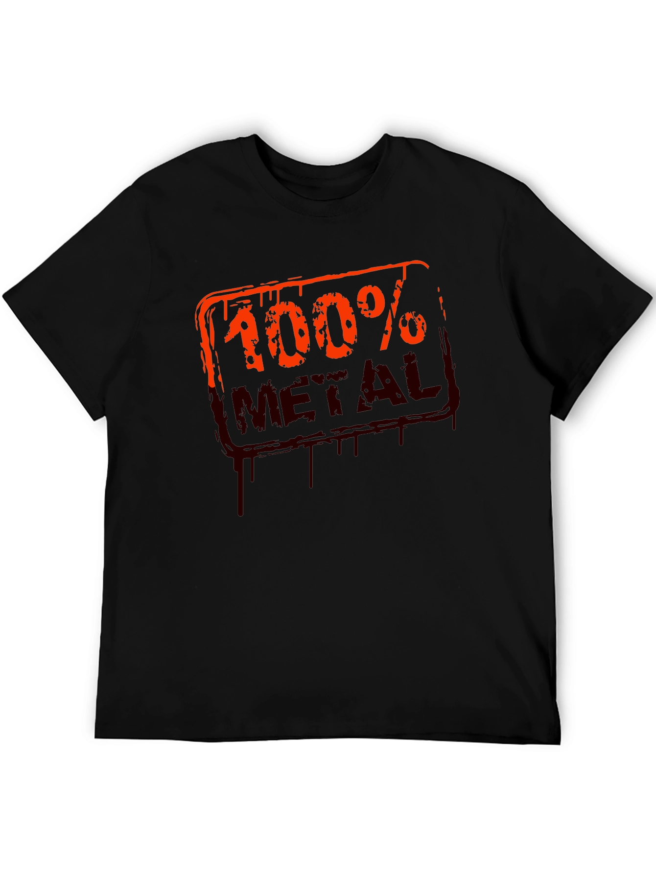100% Metal Graphic Print Black T-Shirt