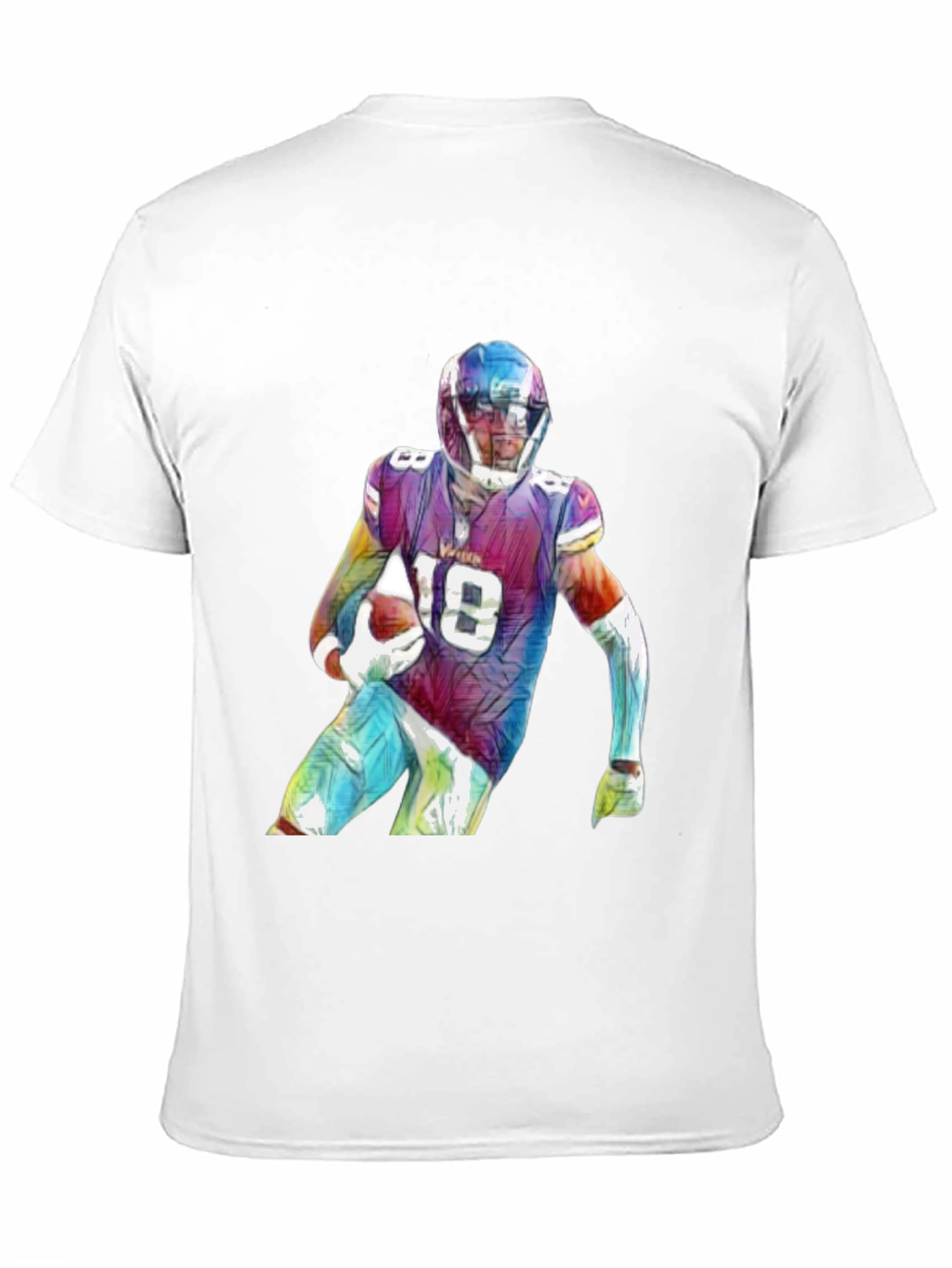 Football Player Graphic Black T-Shirt