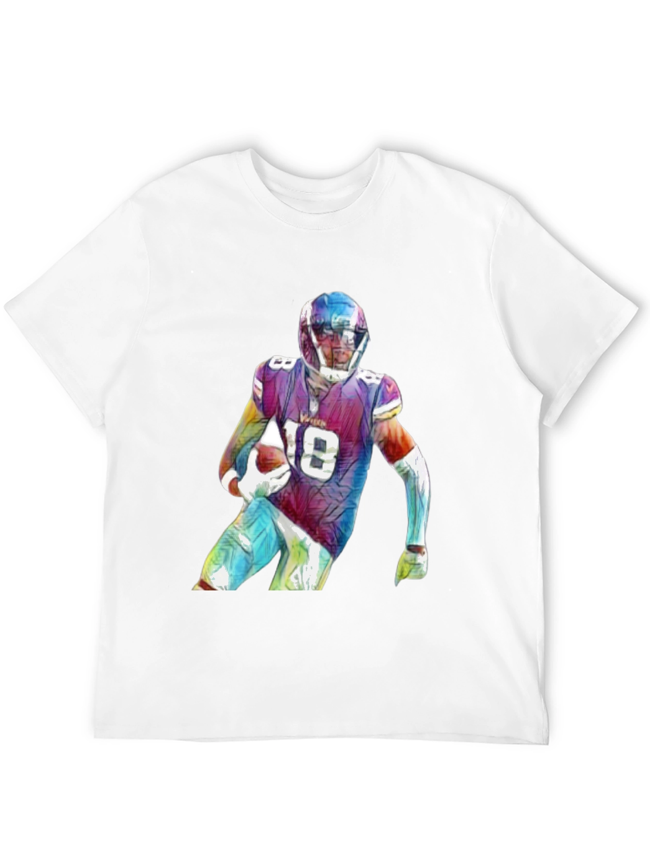 Football Player Graphic Black T-Shirt