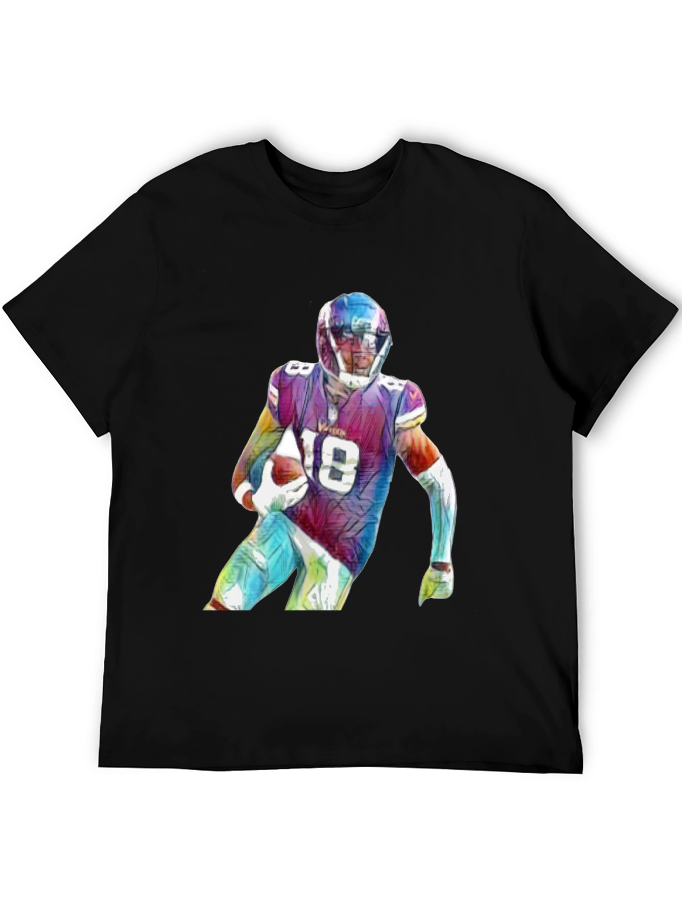 Football Player Graphic Black T-Shirt