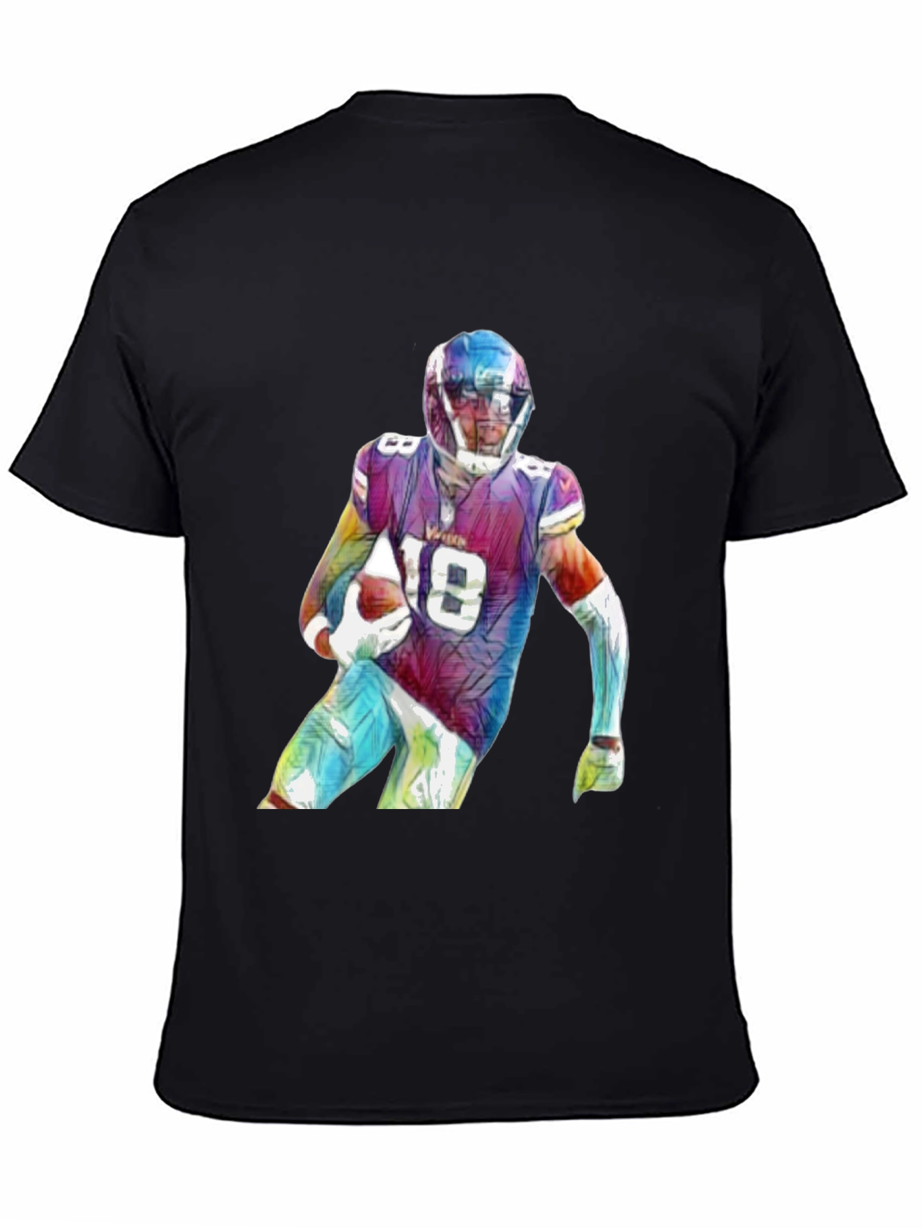 Football Player Graphic Black T-Shirt
