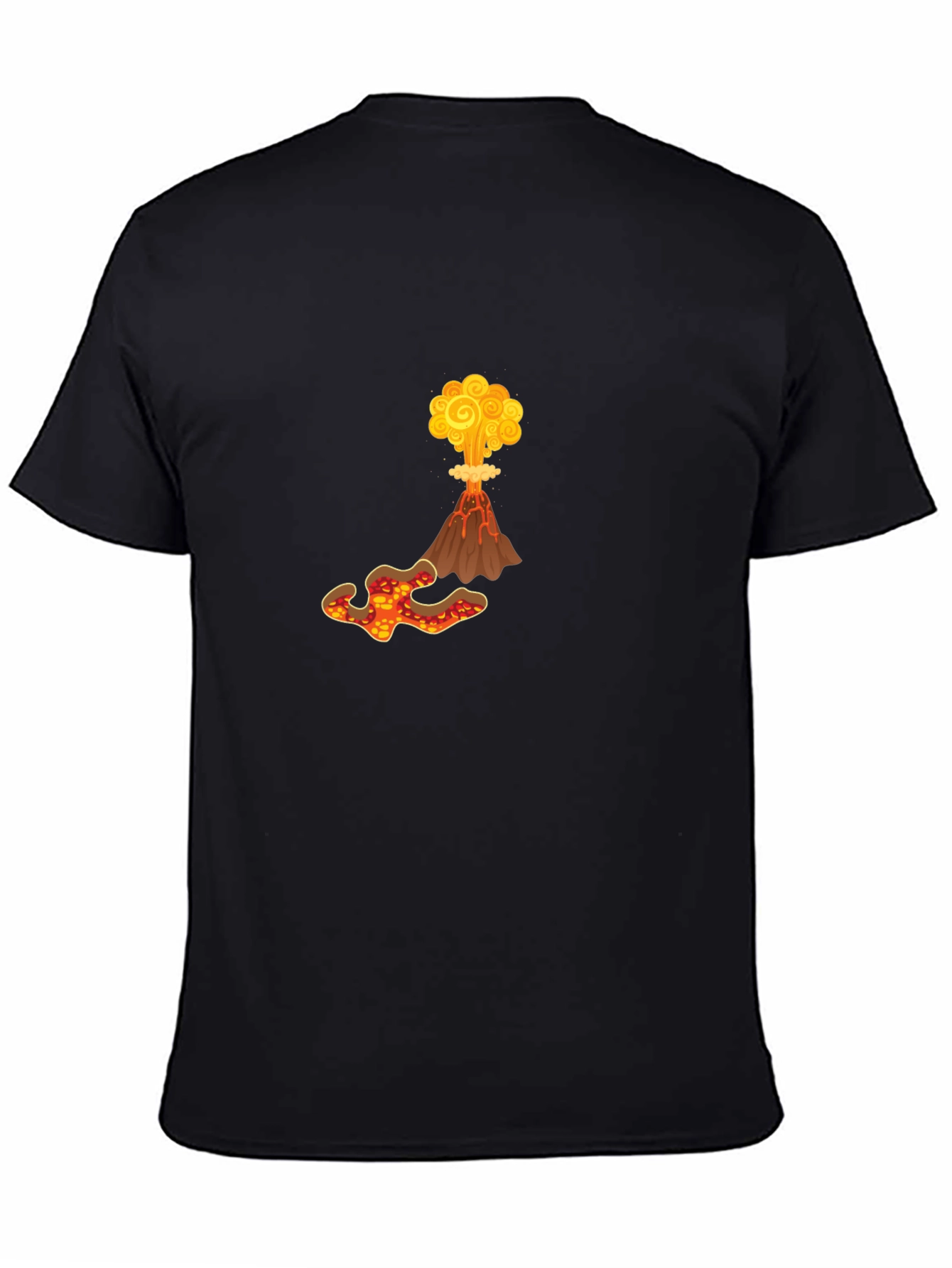 Volcano Eruption Graphic Tee - Bold Black T-Shirt
