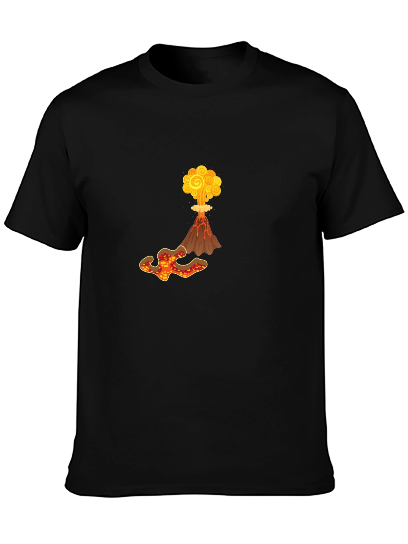 Volcano Eruption Graphic Tee - Bold Black T-Shirt