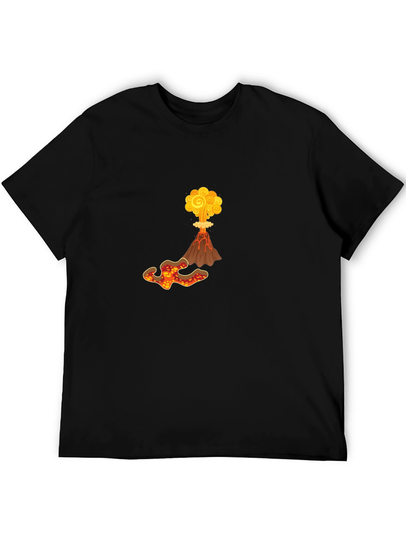 Volcano Eruption Graphic Tee - Bold Black T-Shirt