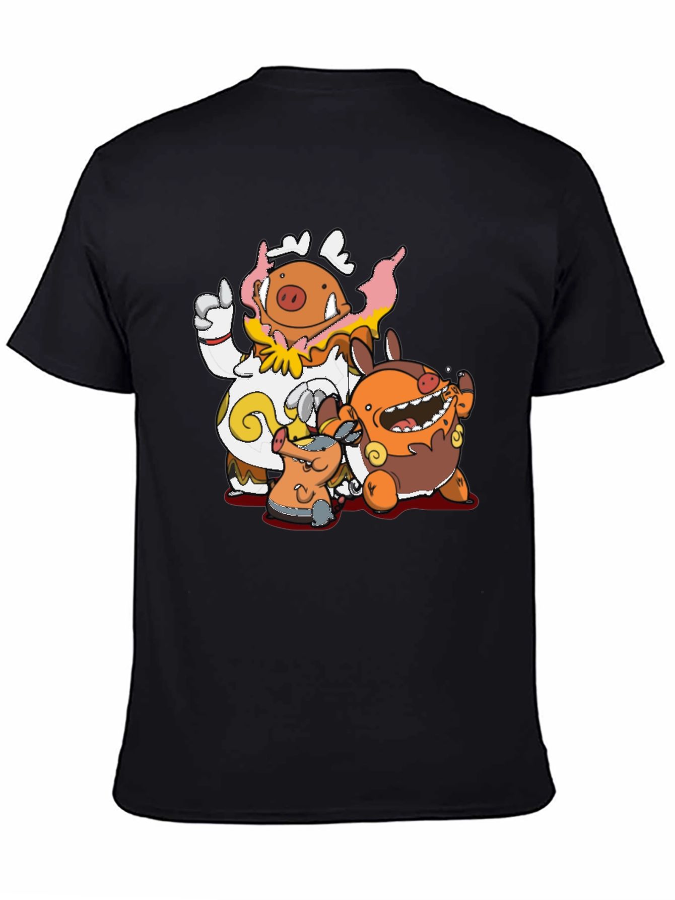 Pokémon Lechonk Family Black T-Shirt