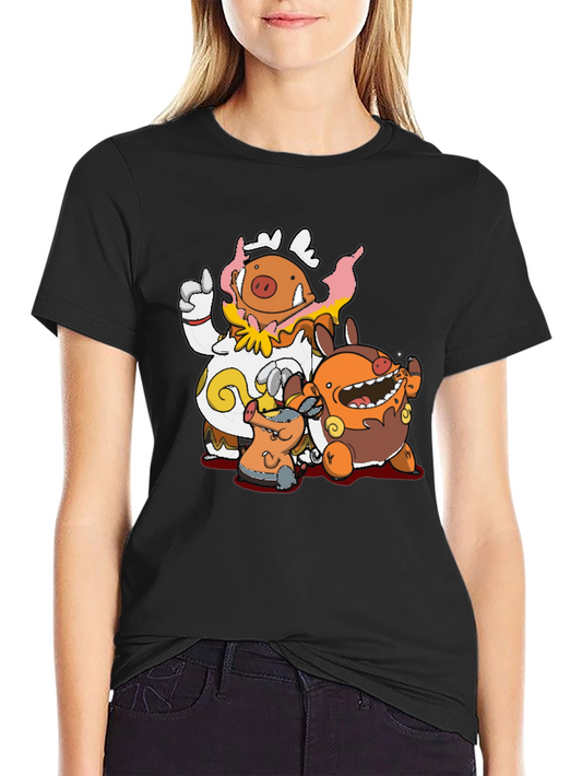 Pokémon Lechonk Family Black T-Shirt