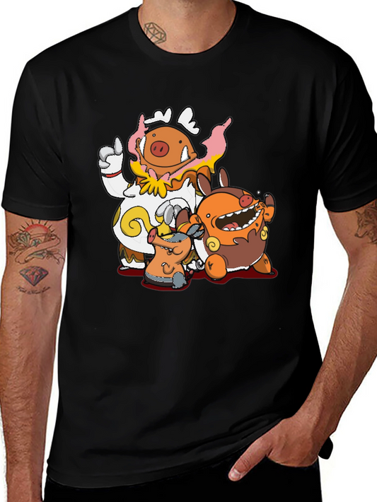 Pokémon Lechonk Family Black T-Shirt
