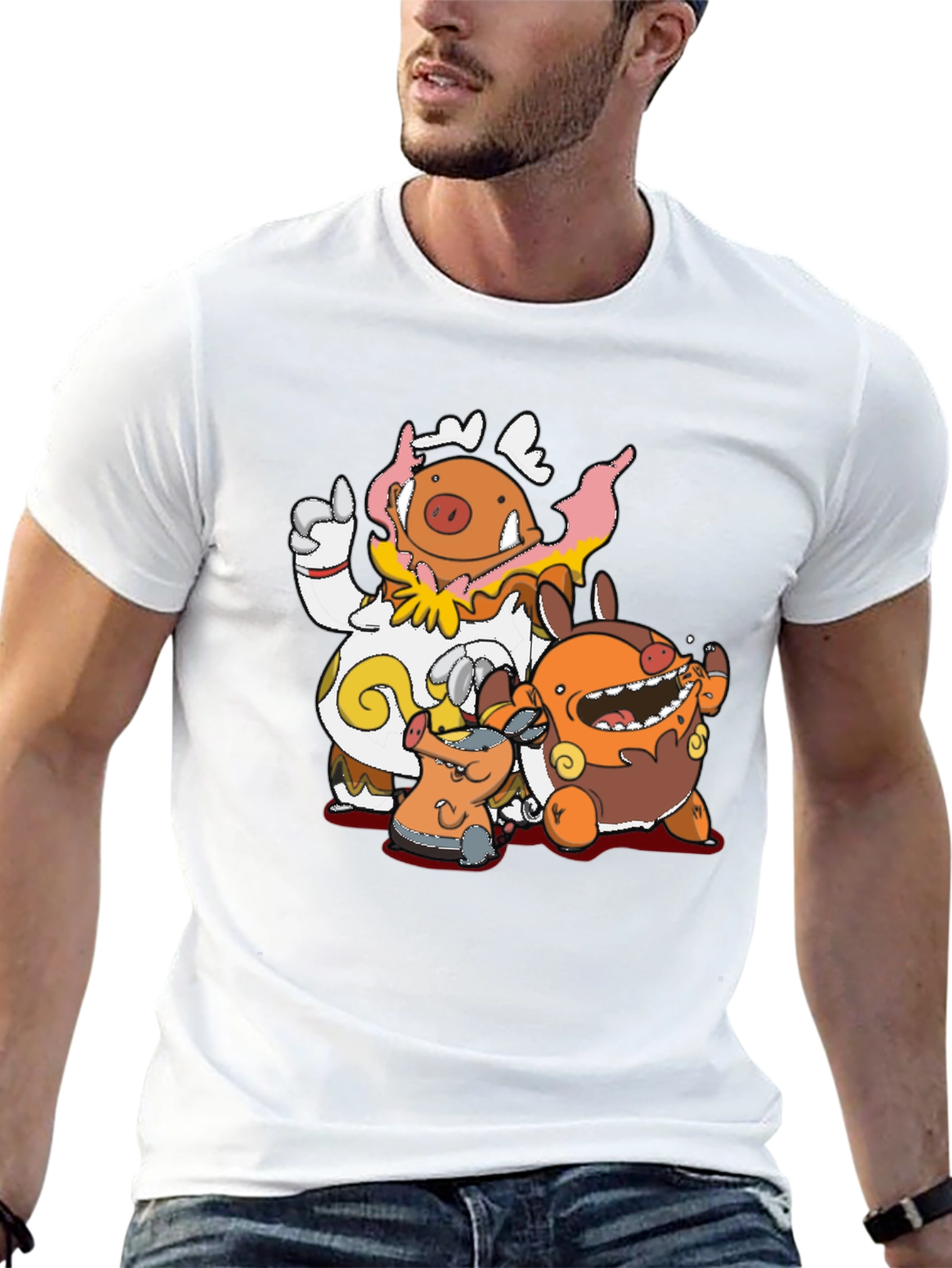 Pokémon Lechonk Family Black T-Shirt
