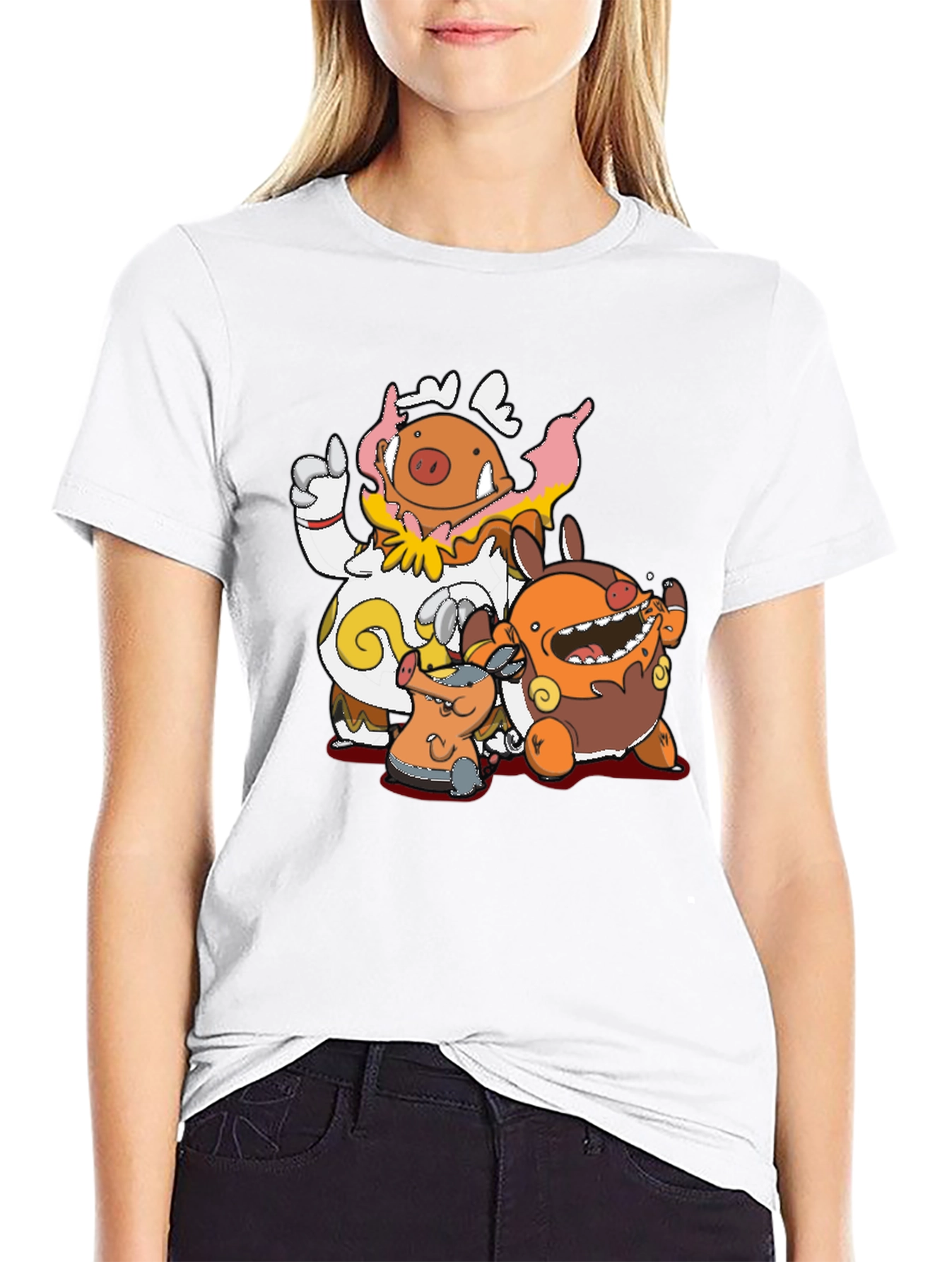 Pokémon Lechonk Family Black T-Shirt