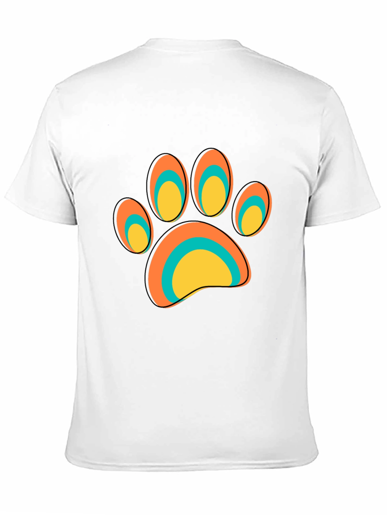 Cool Paw Print Graphic Tee - Black
