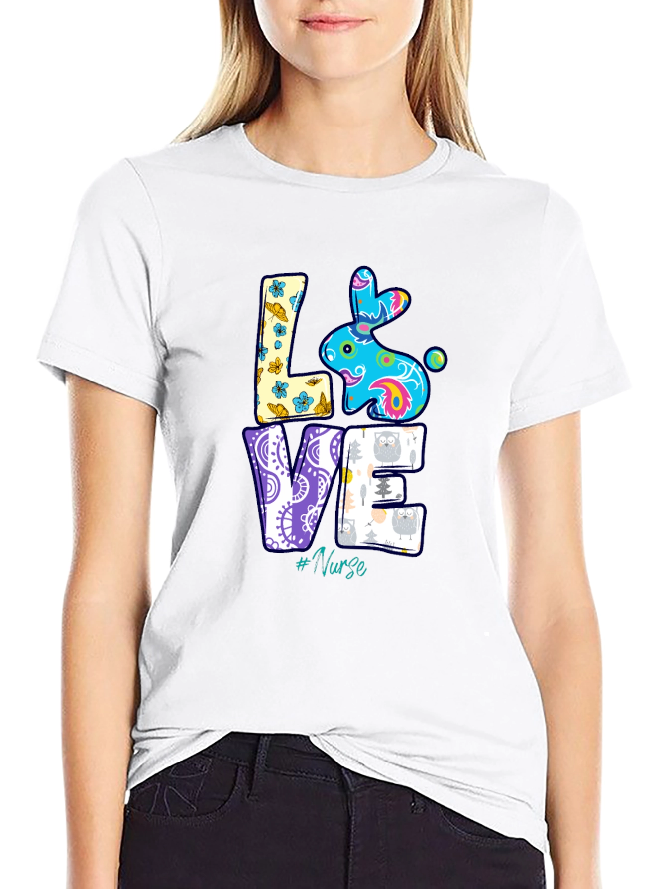 Love Nurse Easter Bunny T-Shirt - Cute Holiday Apparel