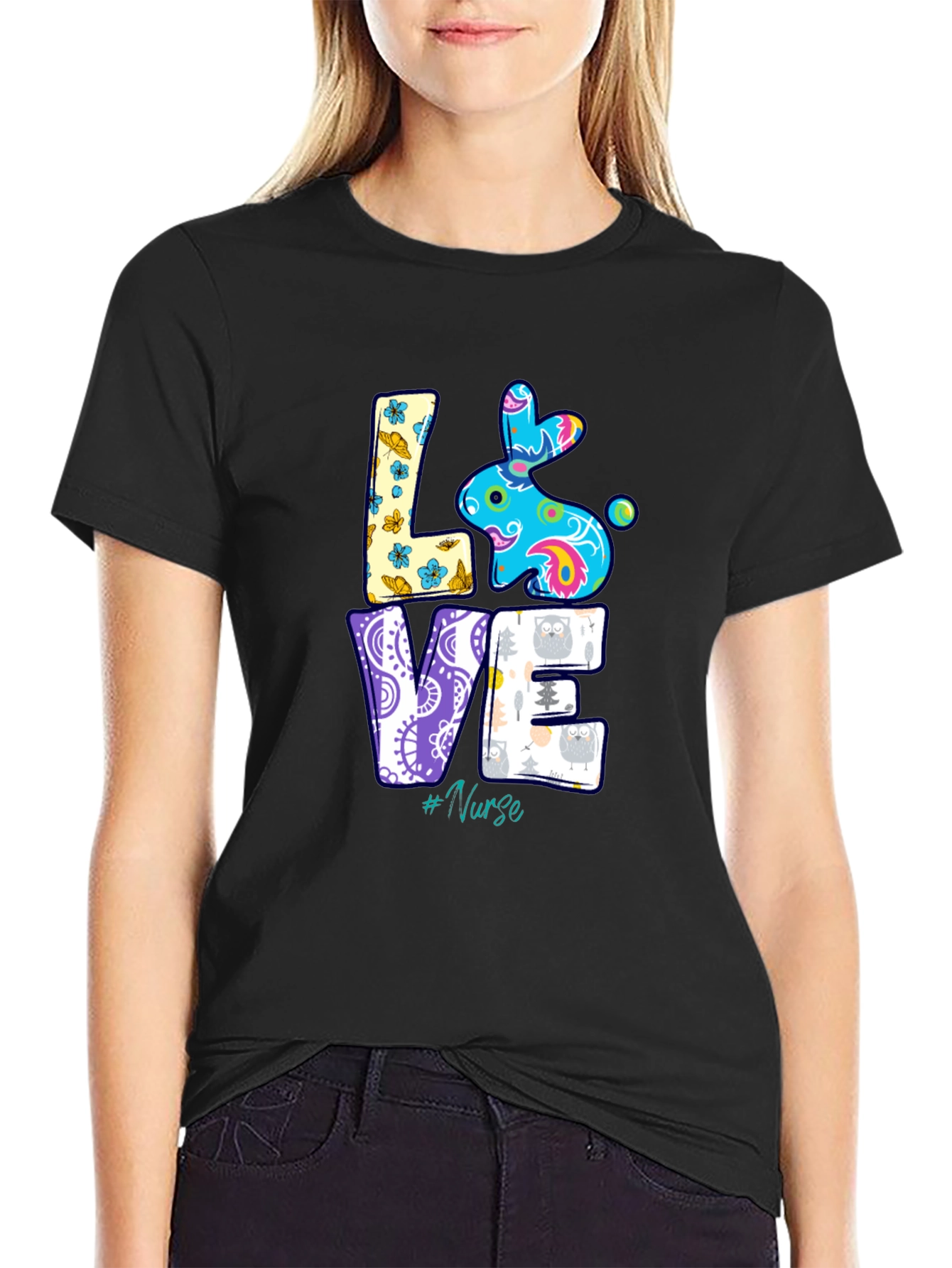 Love Nurse Easter Bunny T-Shirt - Cute Holiday Apparel