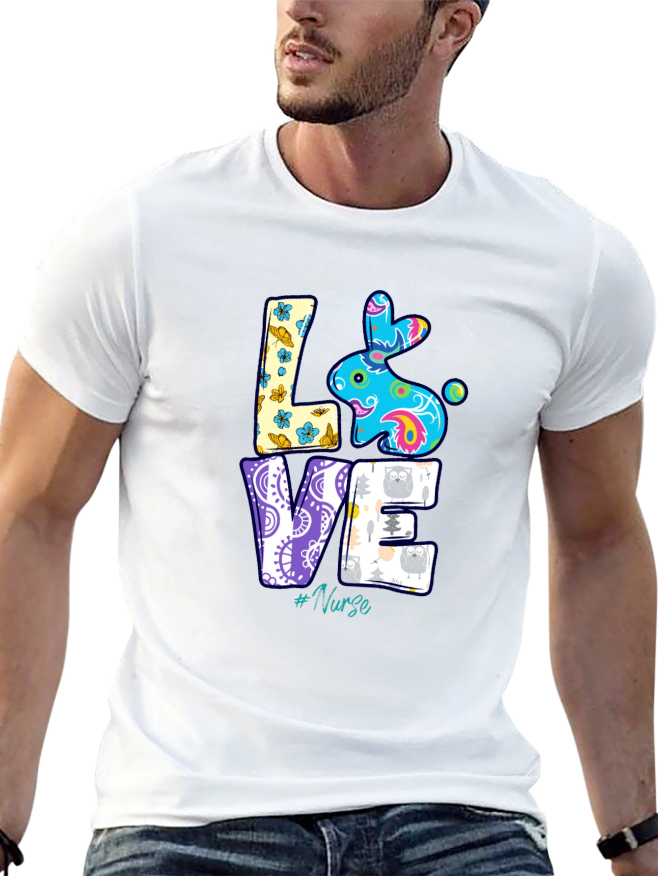 Love Nurse Easter Bunny T-Shirt - Cute Holiday Apparel