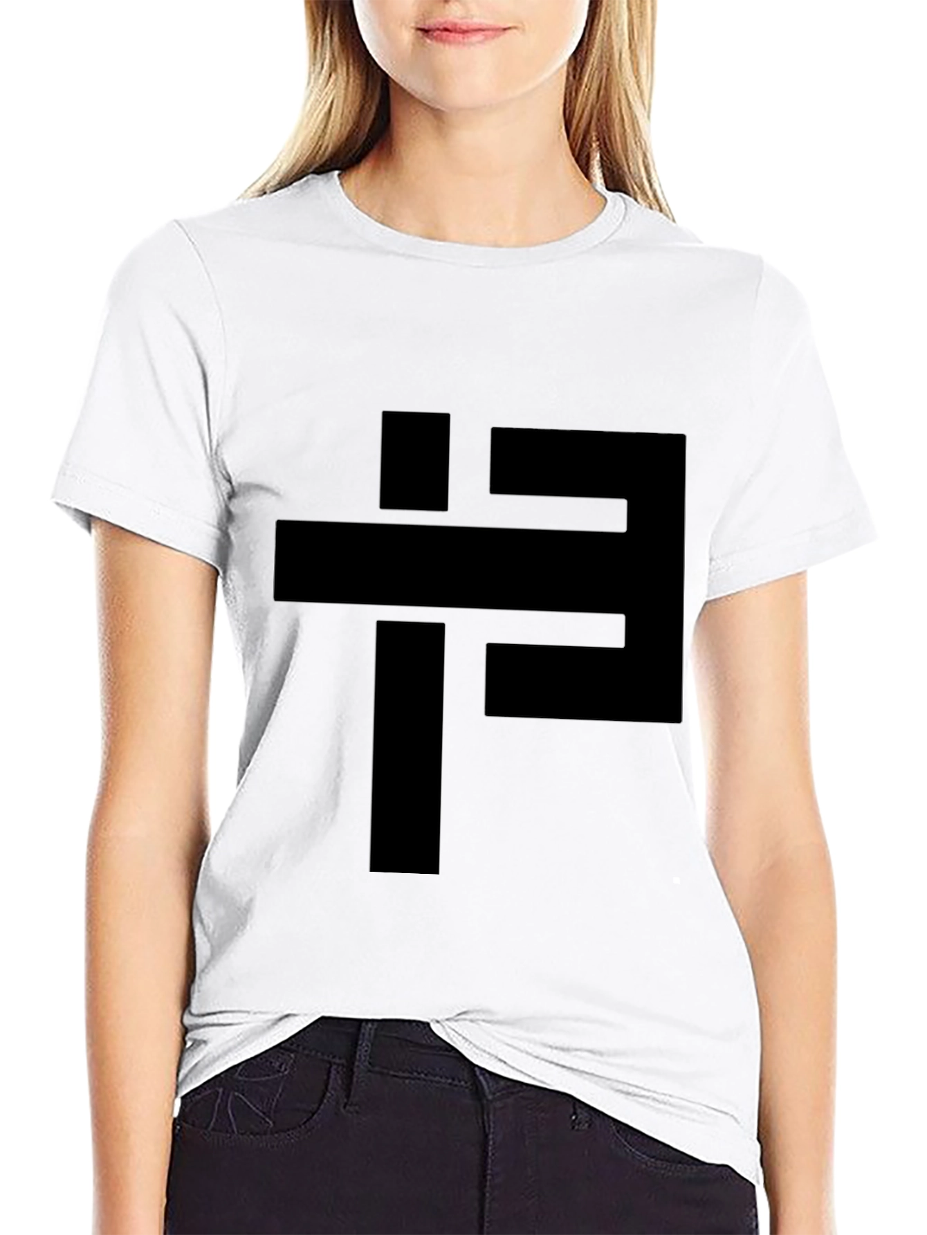 Abstract Geometric Black Graphic Tee