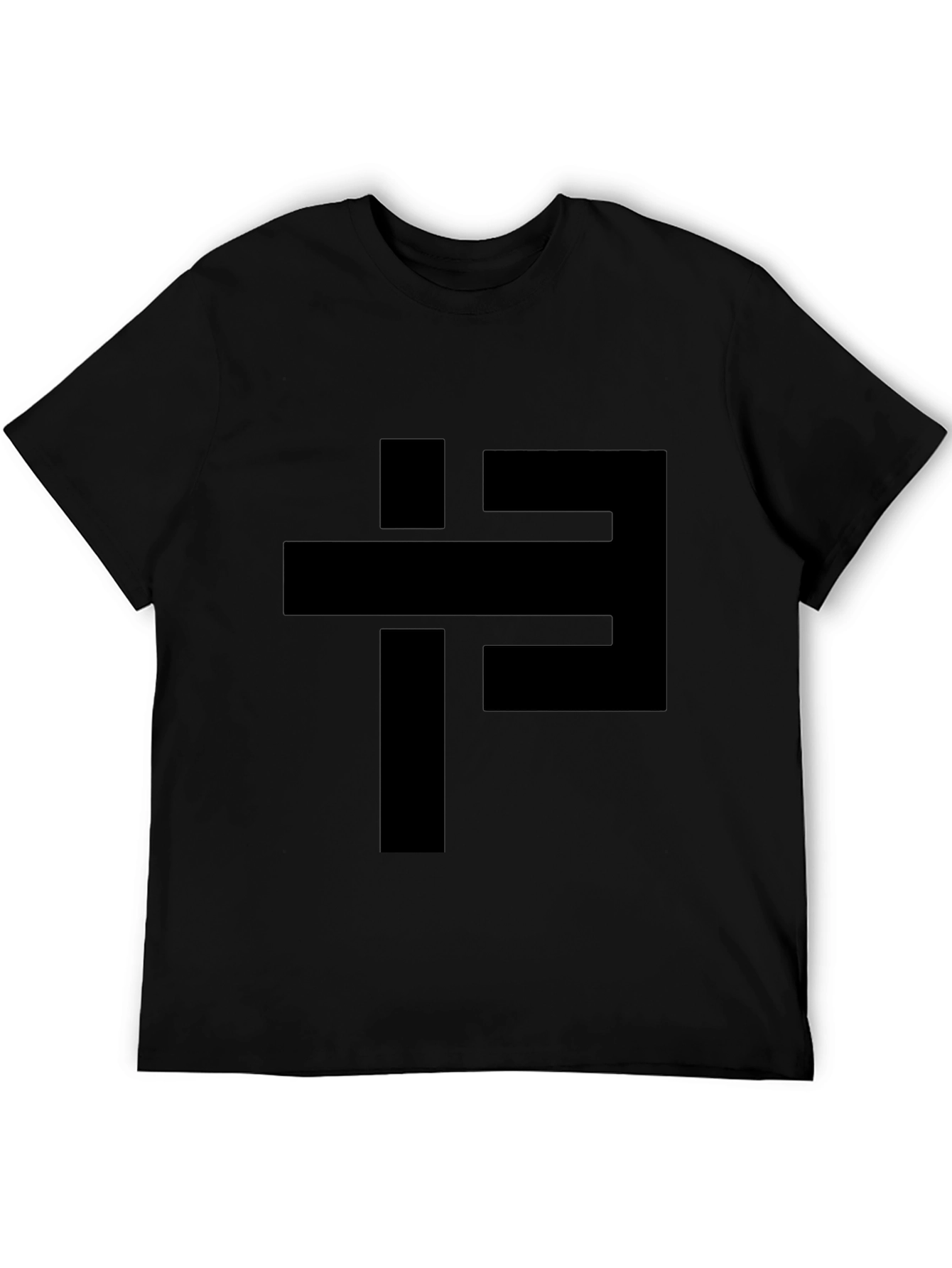 Abstract Geometric Black Graphic Tee