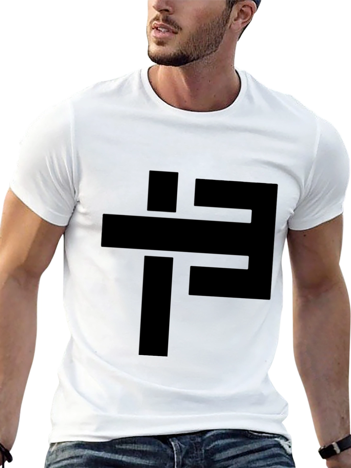 Abstract Geometric Black Graphic Tee