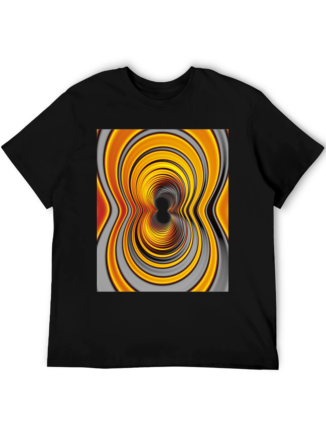 Abstract Illusion Tee - Black Cotton Blend