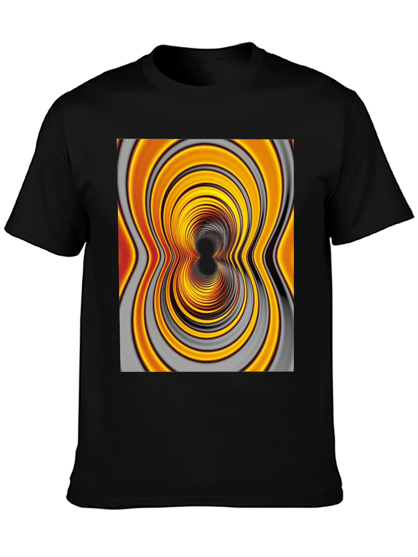 Abstract Illusion Tee - Black Cotton Blend