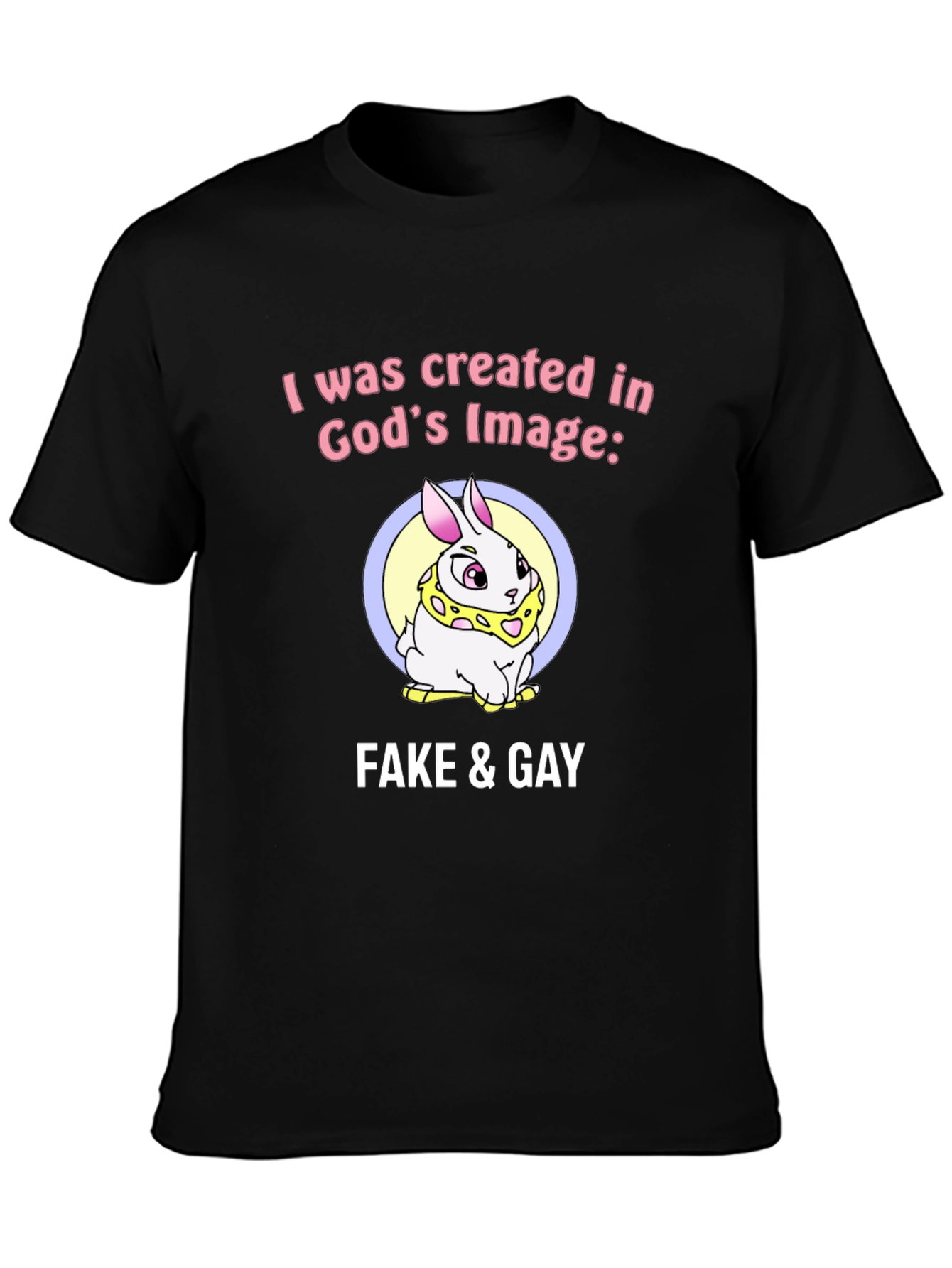 Funny Graphic Tee - Fake & Gay Bunny T-Shirt