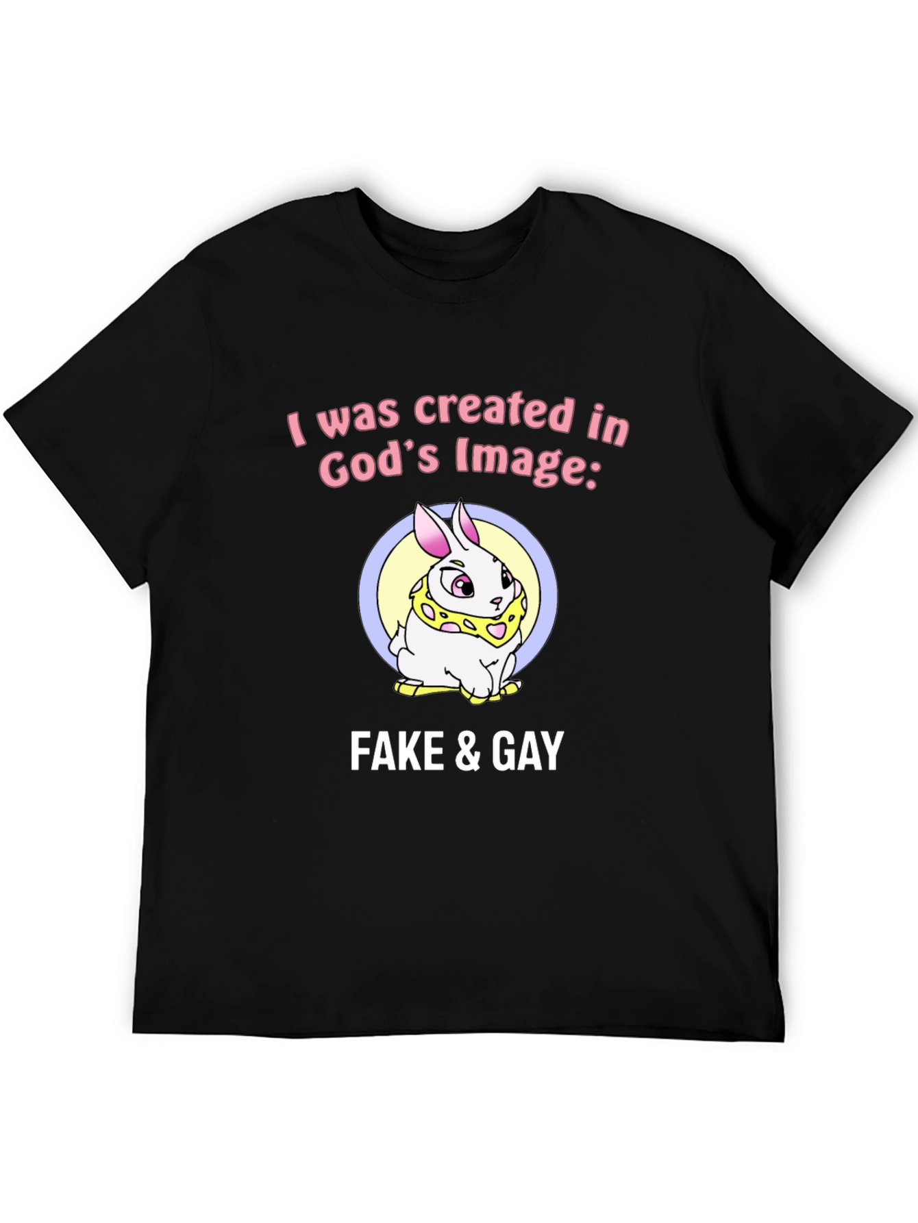 Funny Graphic Tee - Fake & Gay Bunny T-Shirt