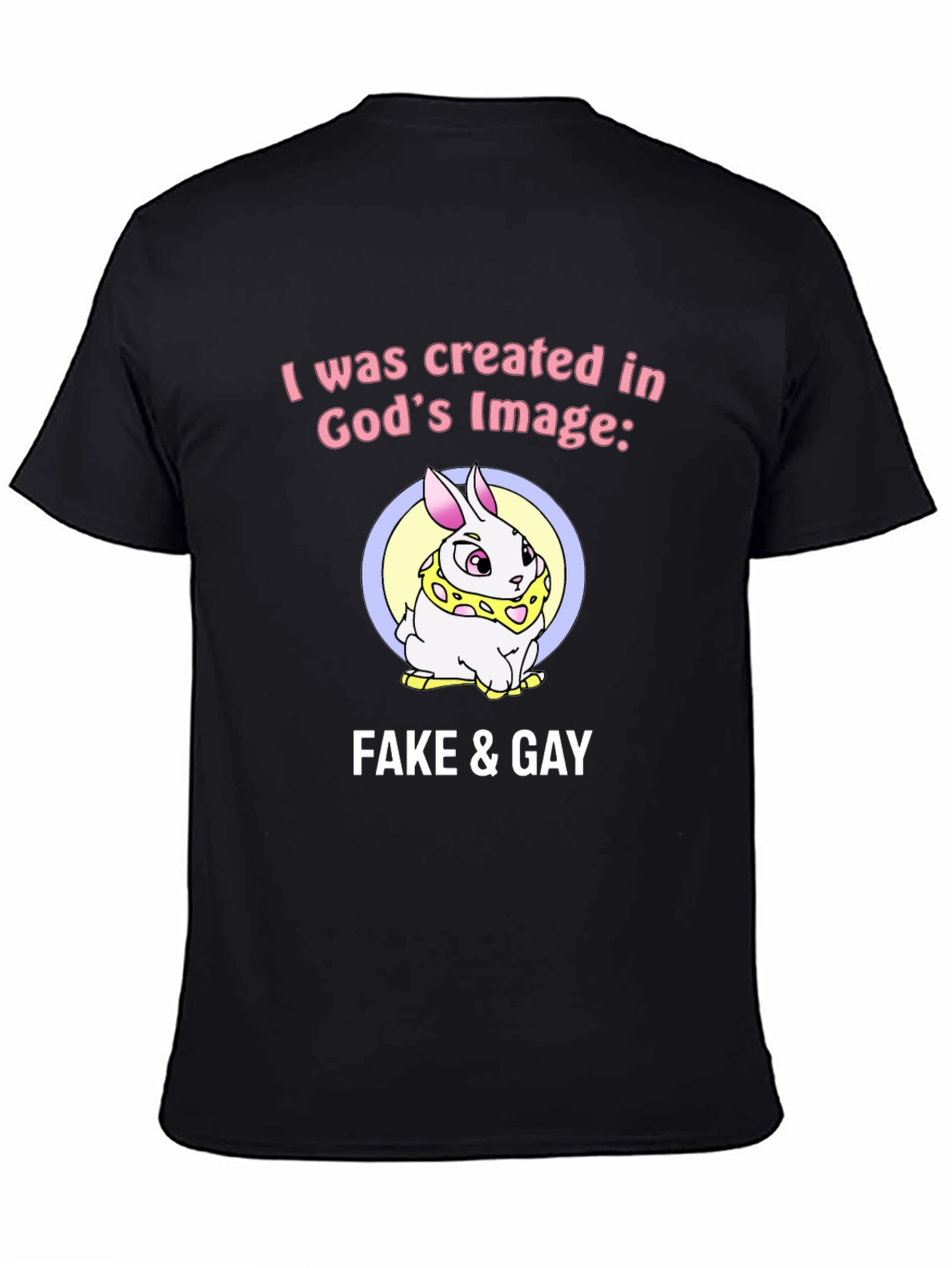 Funny Graphic Tee - Fake & Gay Bunny T-Shirt