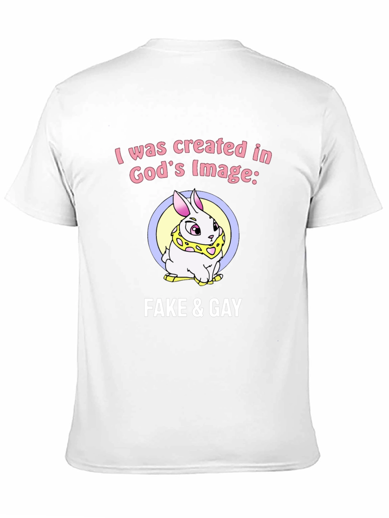 Funny Graphic Tee - Fake & Gay Bunny T-Shirt