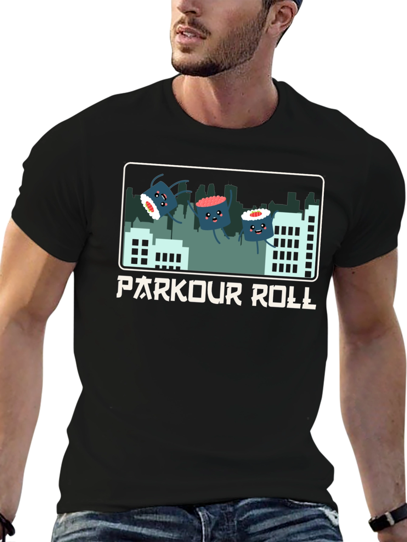 Parkour Roll Sushi Graphic T-Shirt