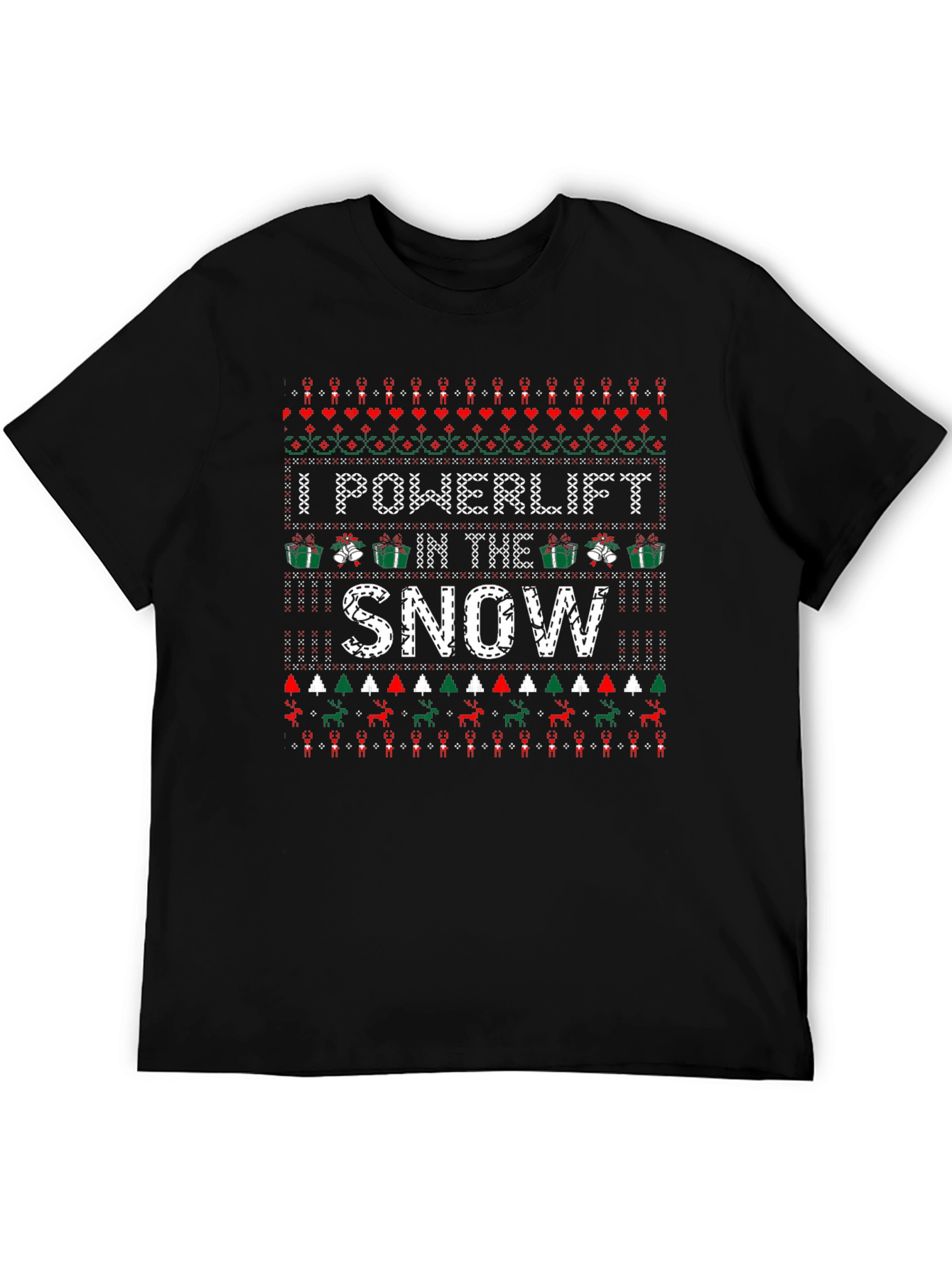 I Powerlift In The Snow Ugly Christmas Sweater T-Shirt