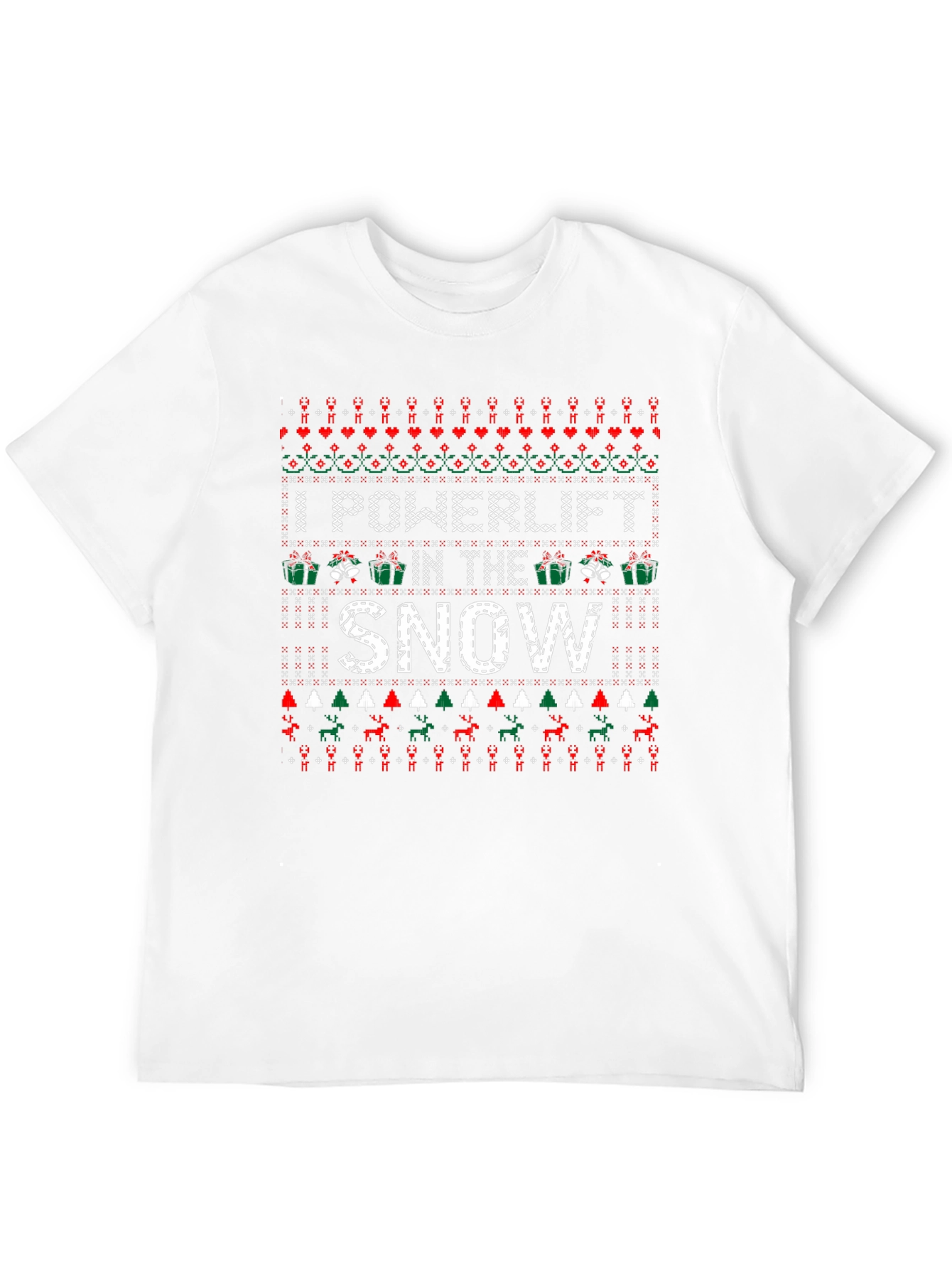 I Powerlift In The Snow Ugly Christmas Sweater T-Shirt