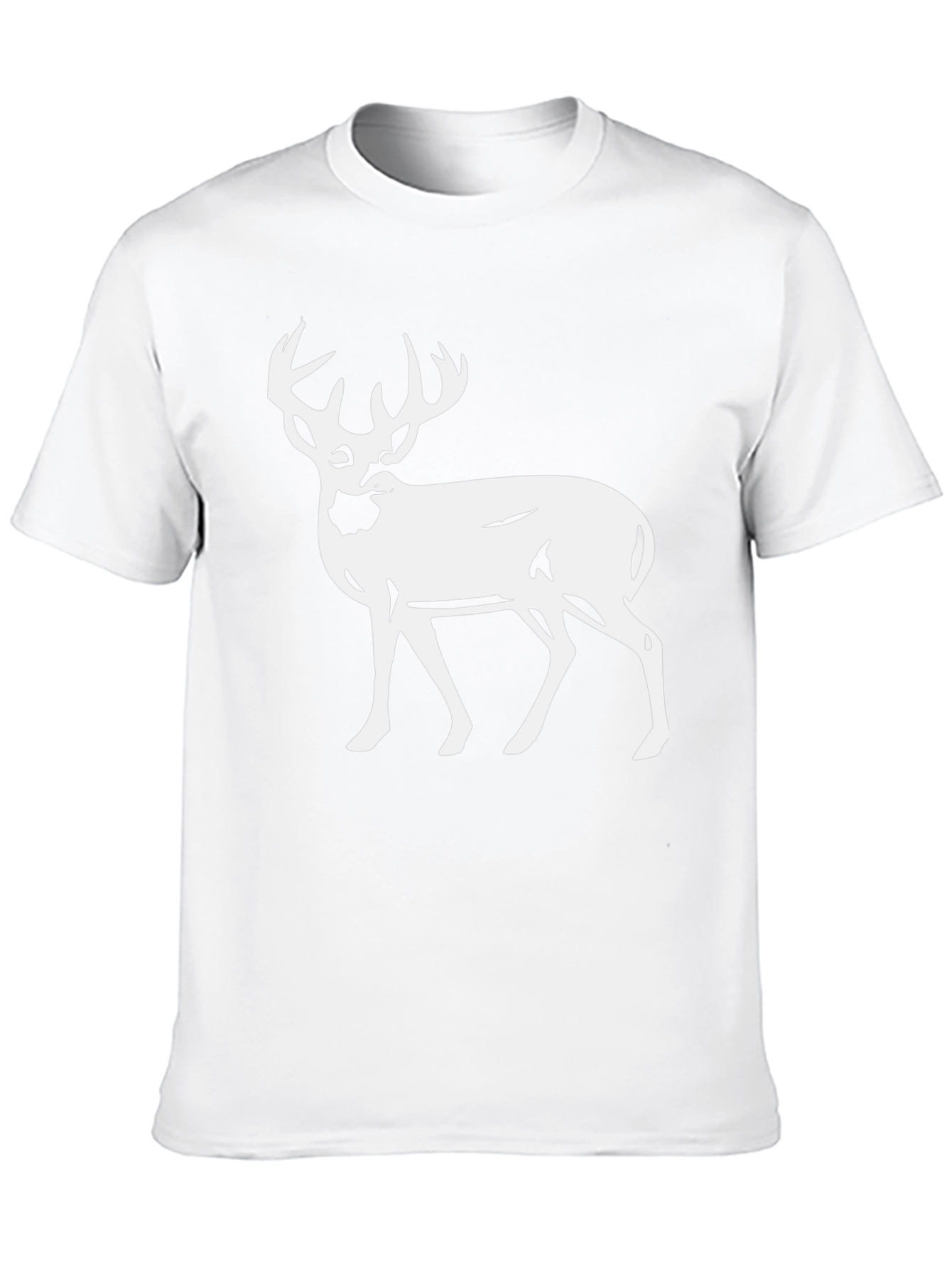 Deer Graphic Tee - Black Cotton T-Shirt