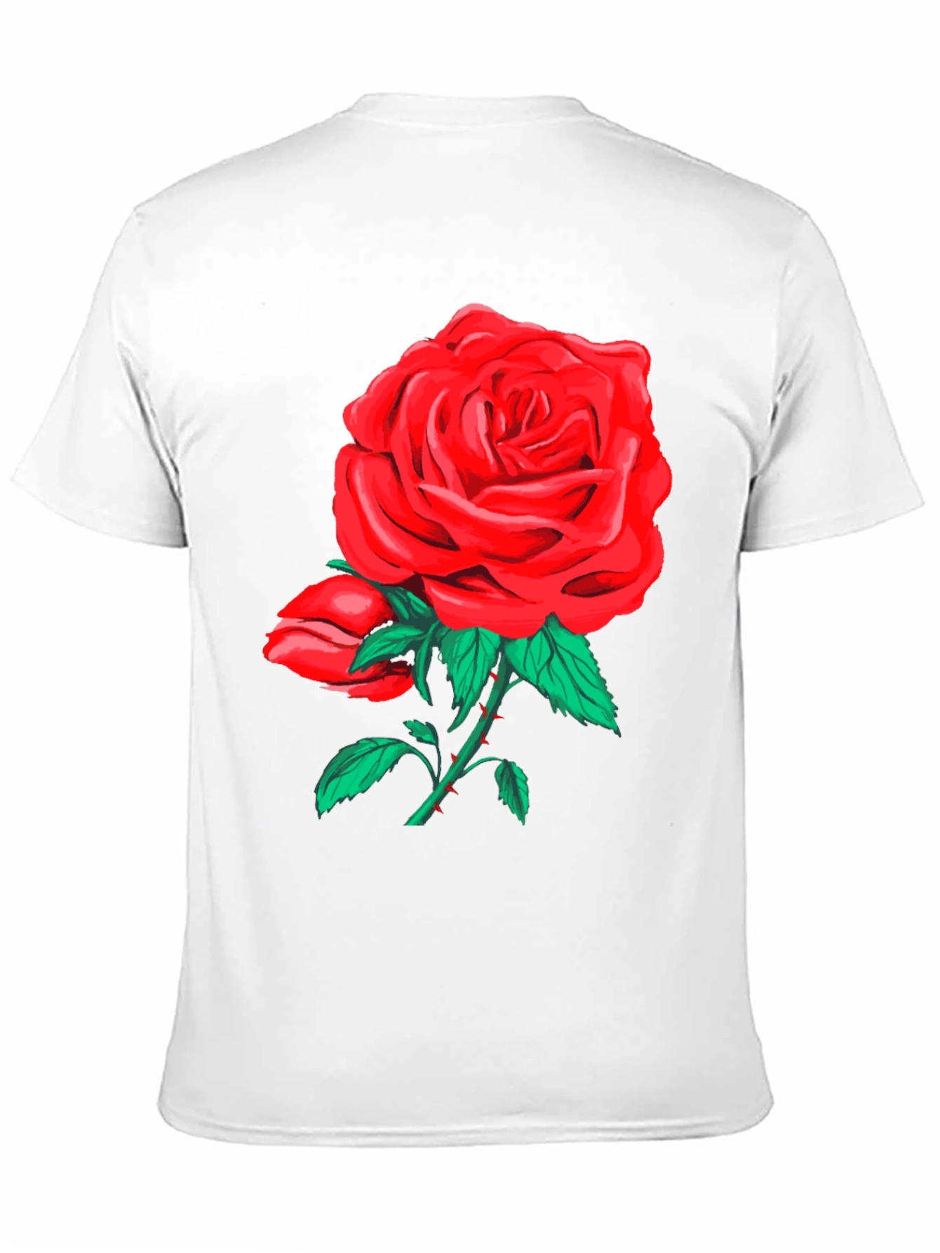 Bold Rose Graphic Tee - Black Cotton Blend