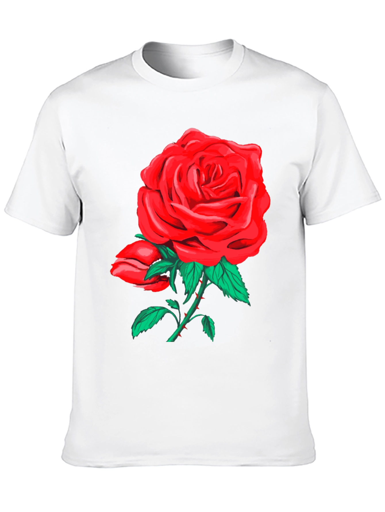 Bold Rose Graphic Tee - Black Cotton Blend